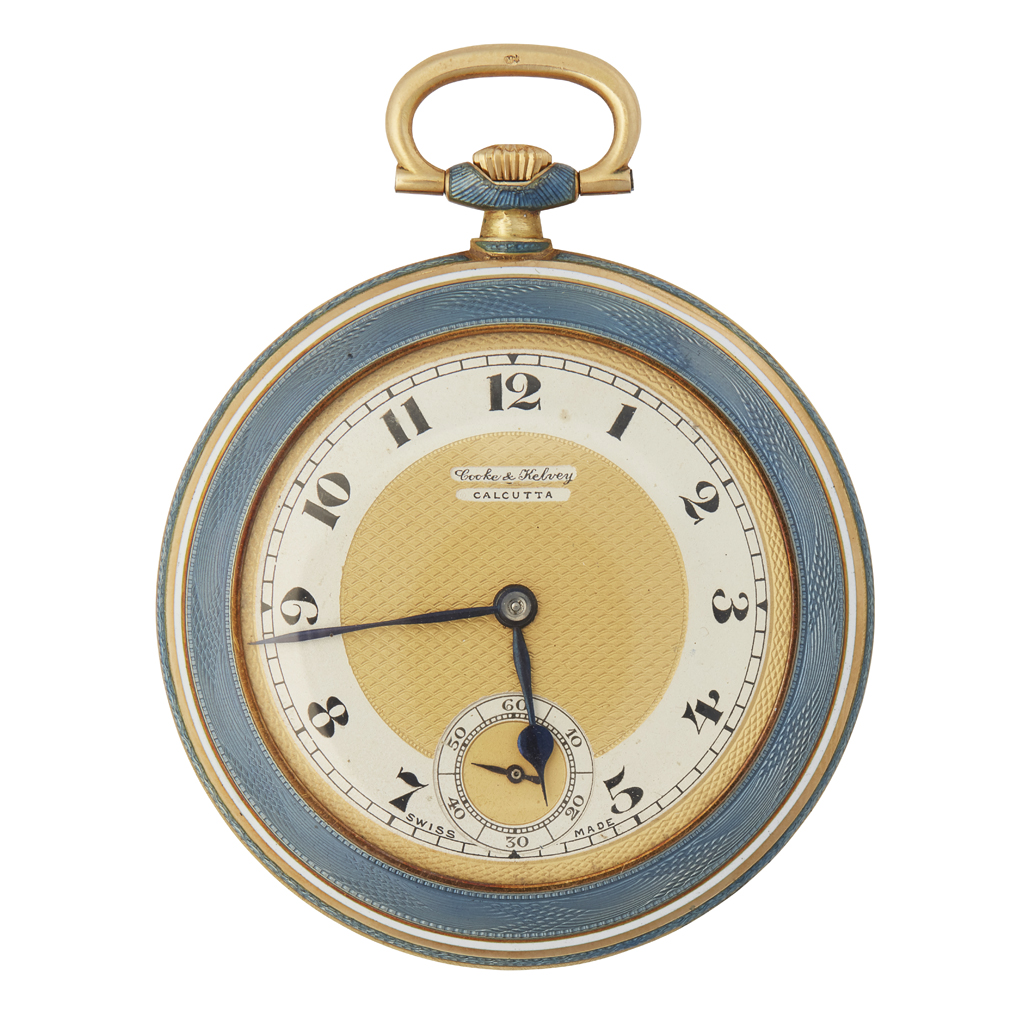 An enamelled pocket watch, retailed by Cooke and Kelvey, Calcutta