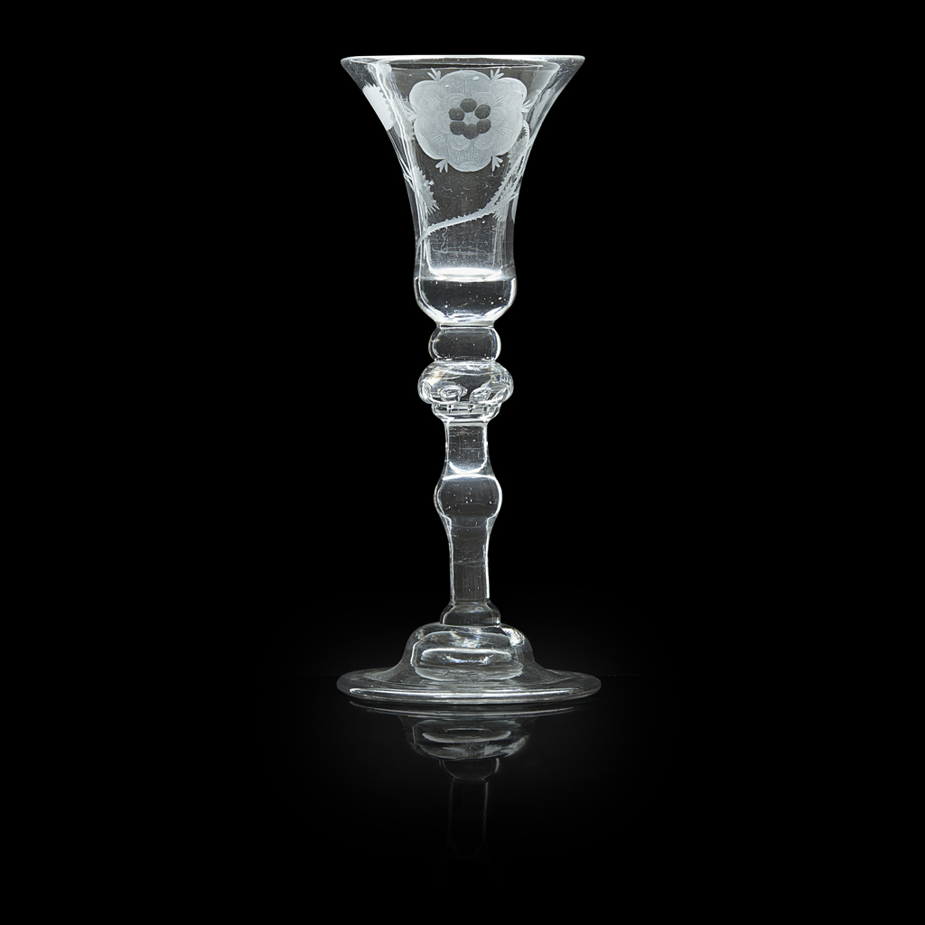 JACOBITE ENGRAVED WINE GLASS