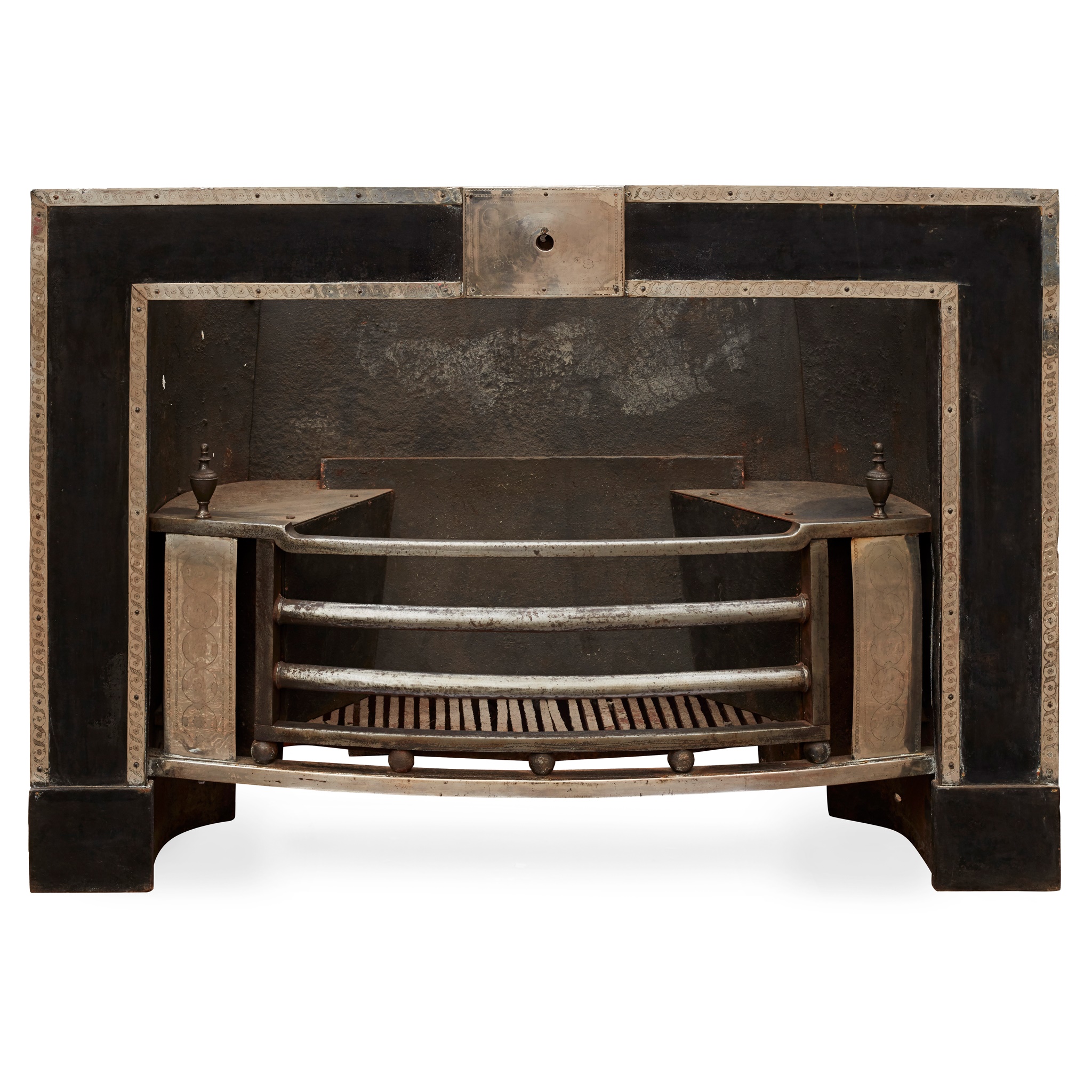 GEORGIAN SHEFFIELD PLATE AND IRON REGISTER GRATE, BICKLEY & LARNER, LONDON