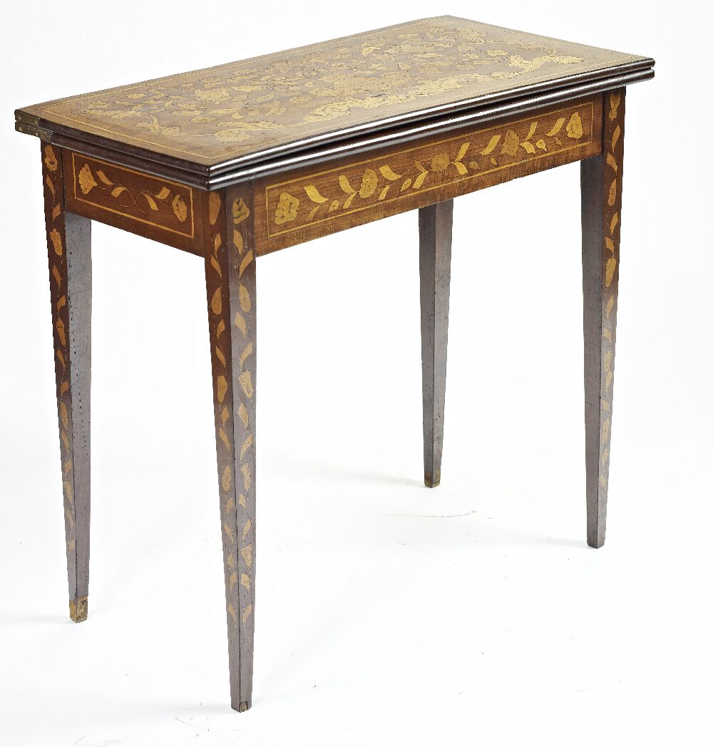 DUTCH MAHOGANY AND MARQUETRY GAMES TABLE