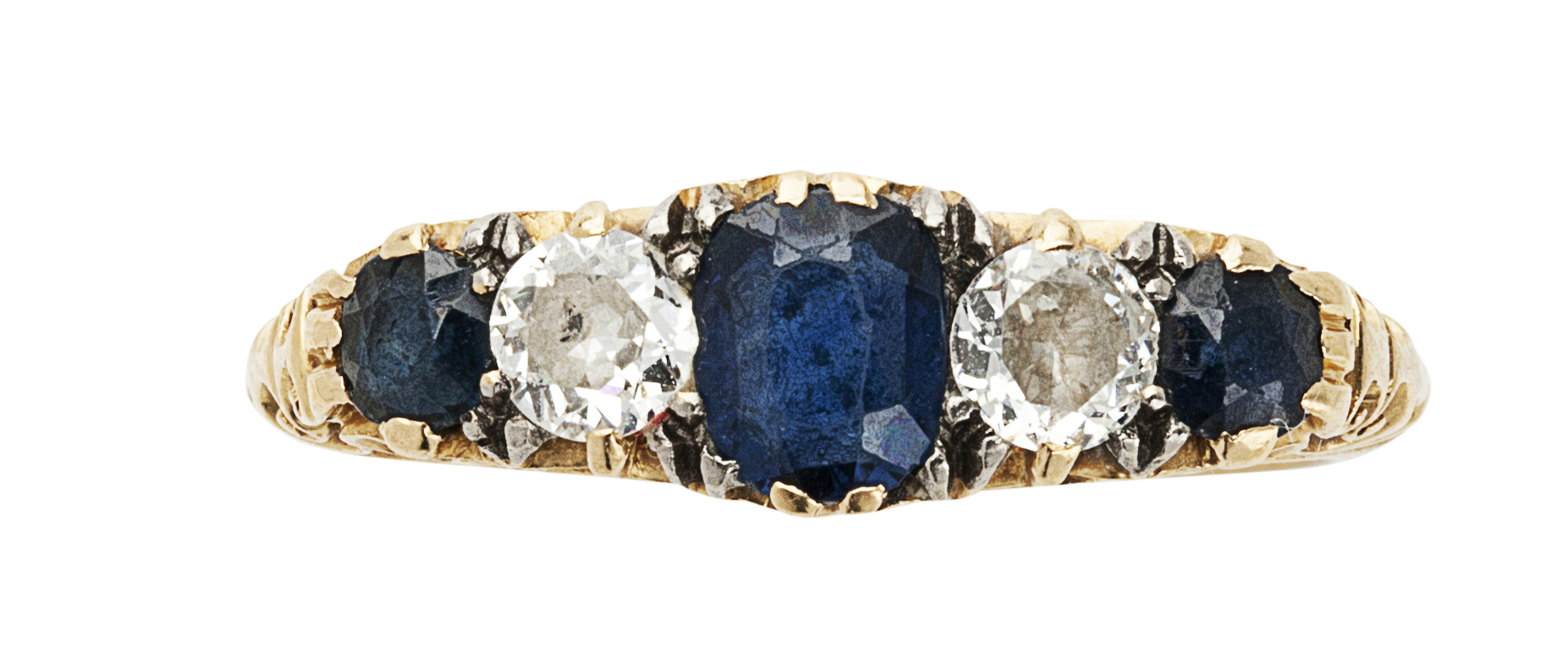 A sapphire and diamond set ring
