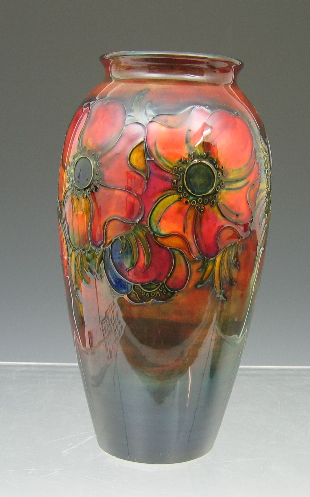 A Moorcroft flambe vase,