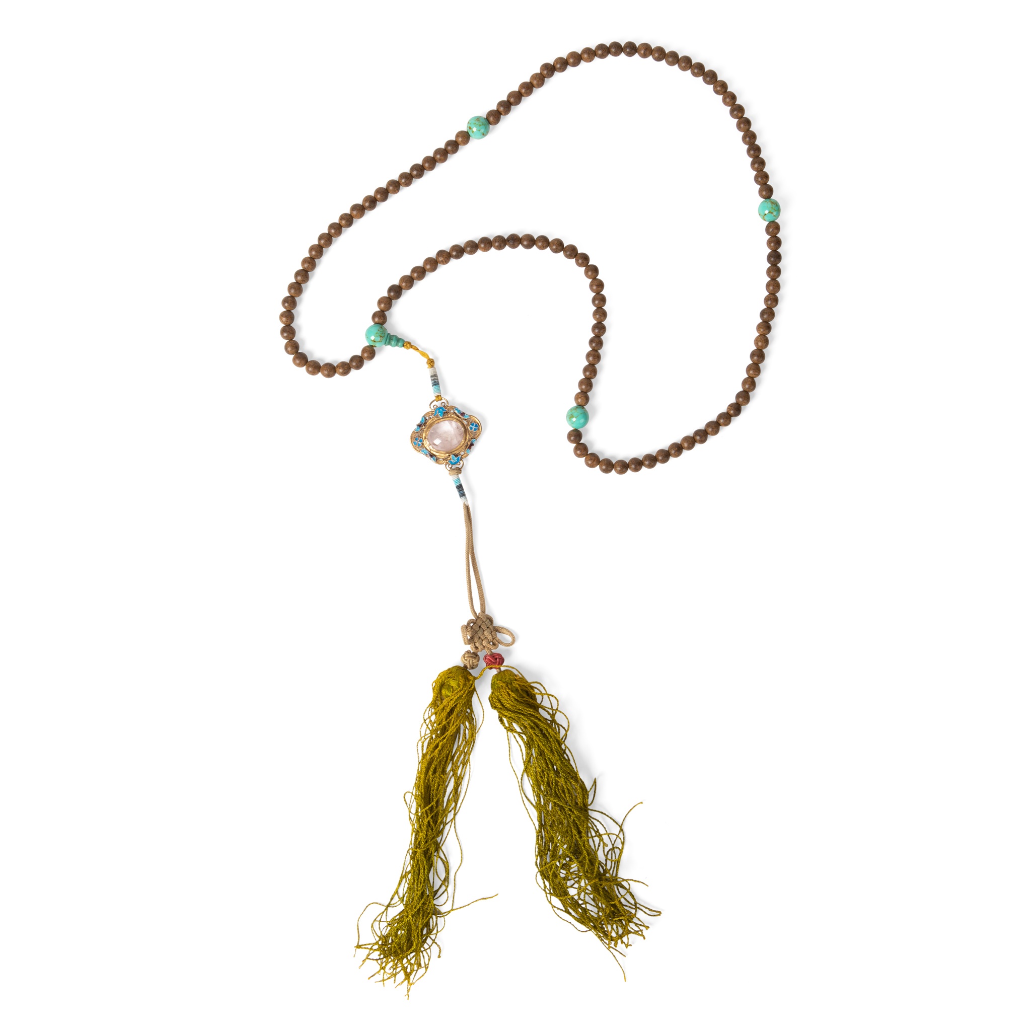 SANDALWOOD AND TURQUOISE COURT NECKLACE