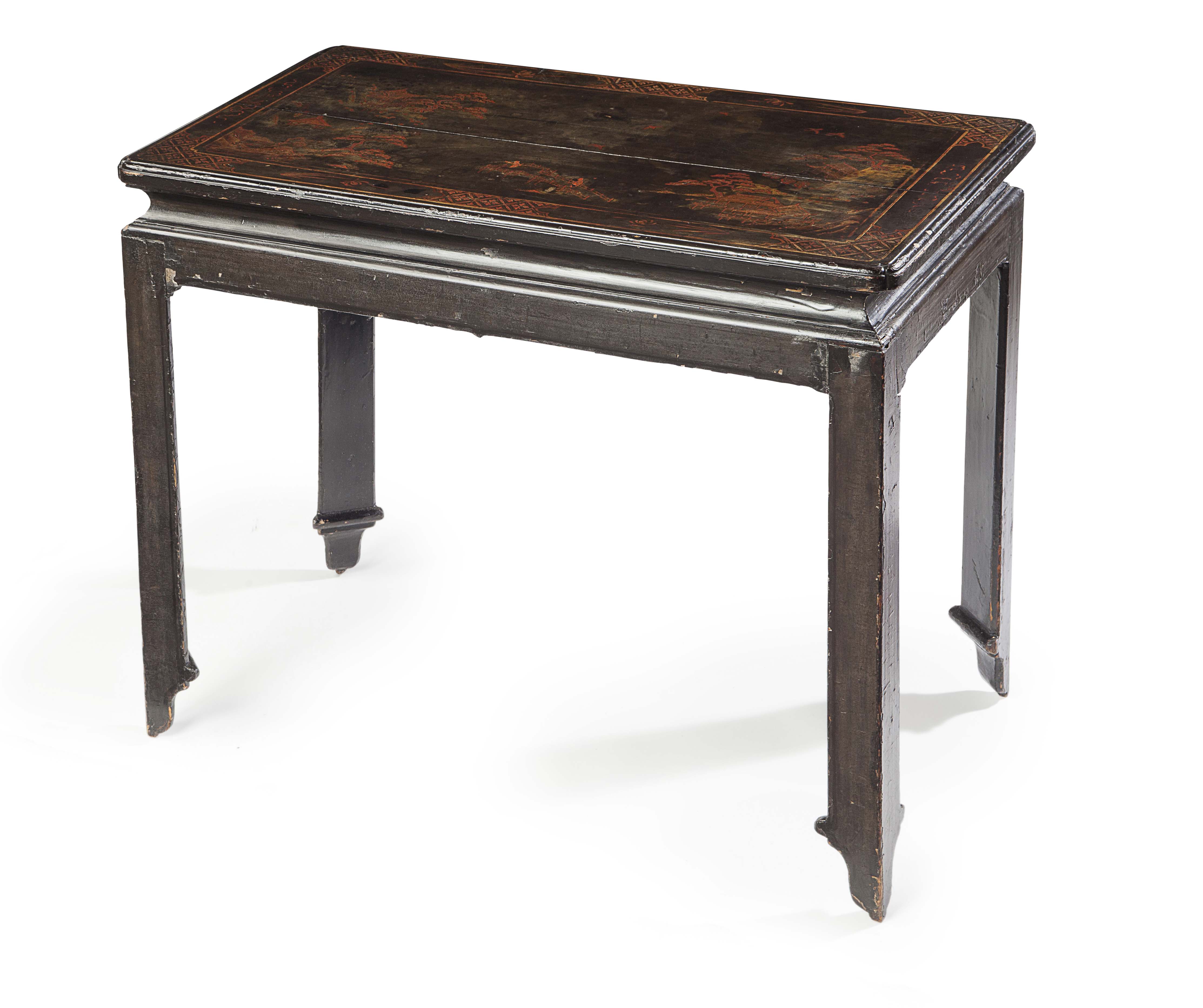 GEORGE II BLACK JAPANNED SIDE TABLE