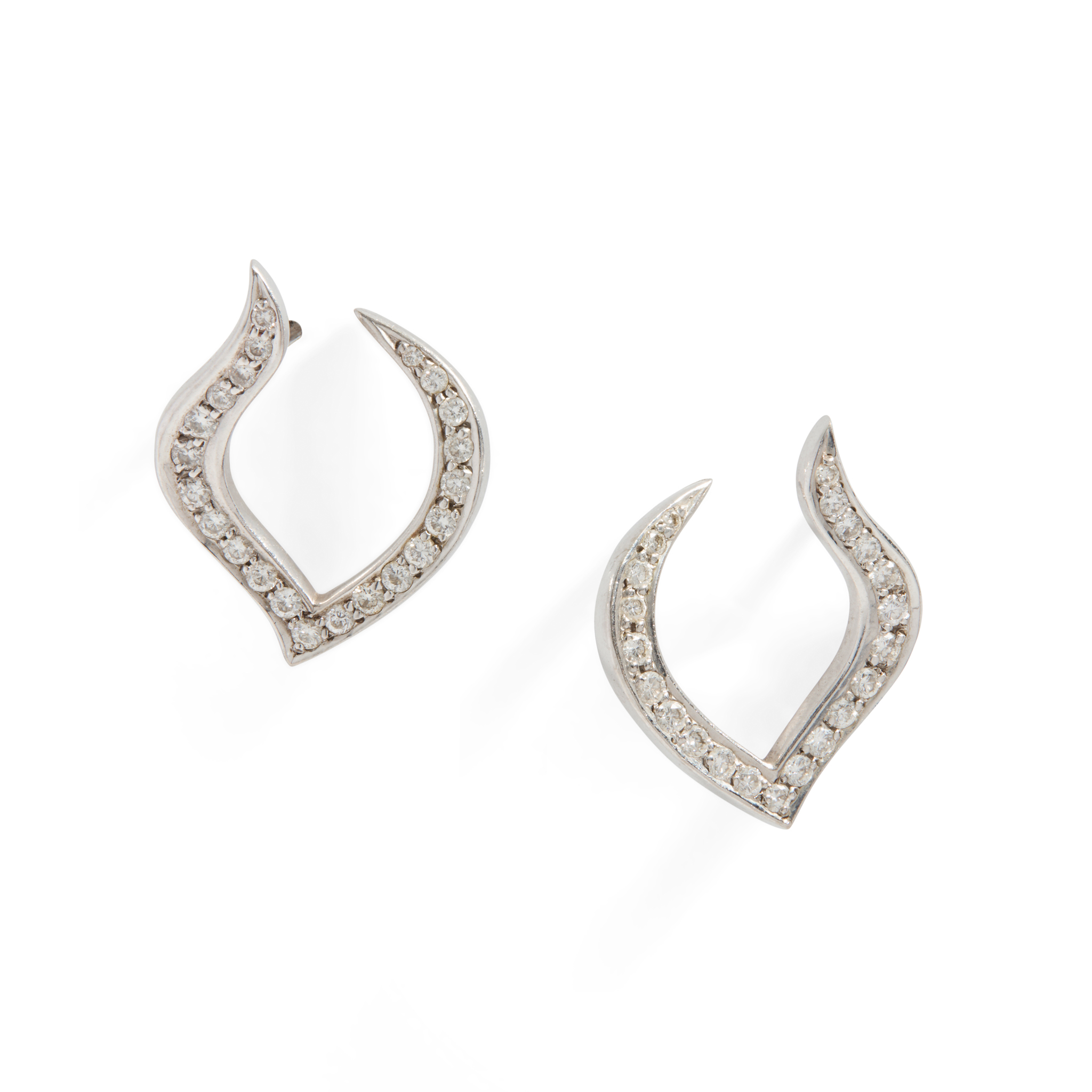 A pair of 18ct gold diamond earrings