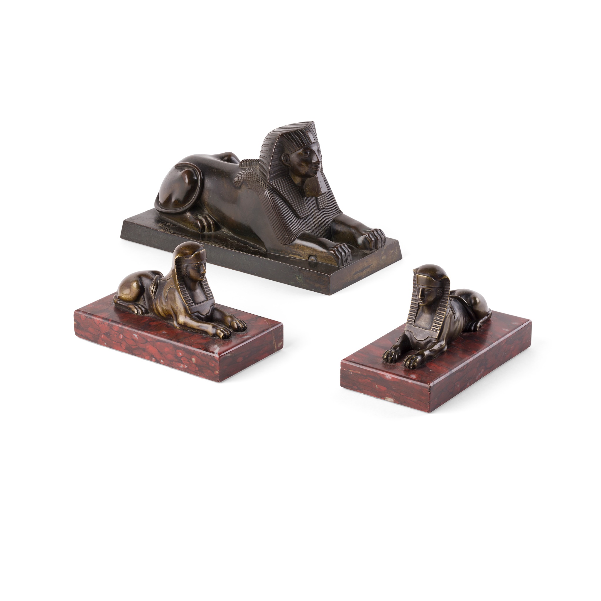 FRENCH BRONZE FIGURE OF A SPHINX