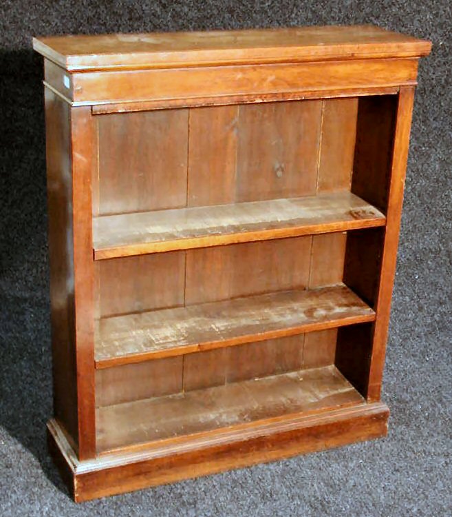 A mahogany open bookcase,