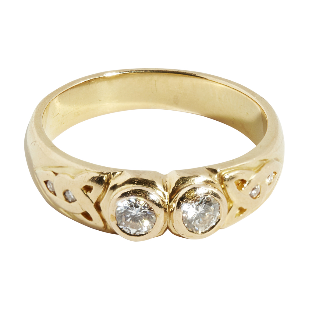 A contemporary diamond set ring
