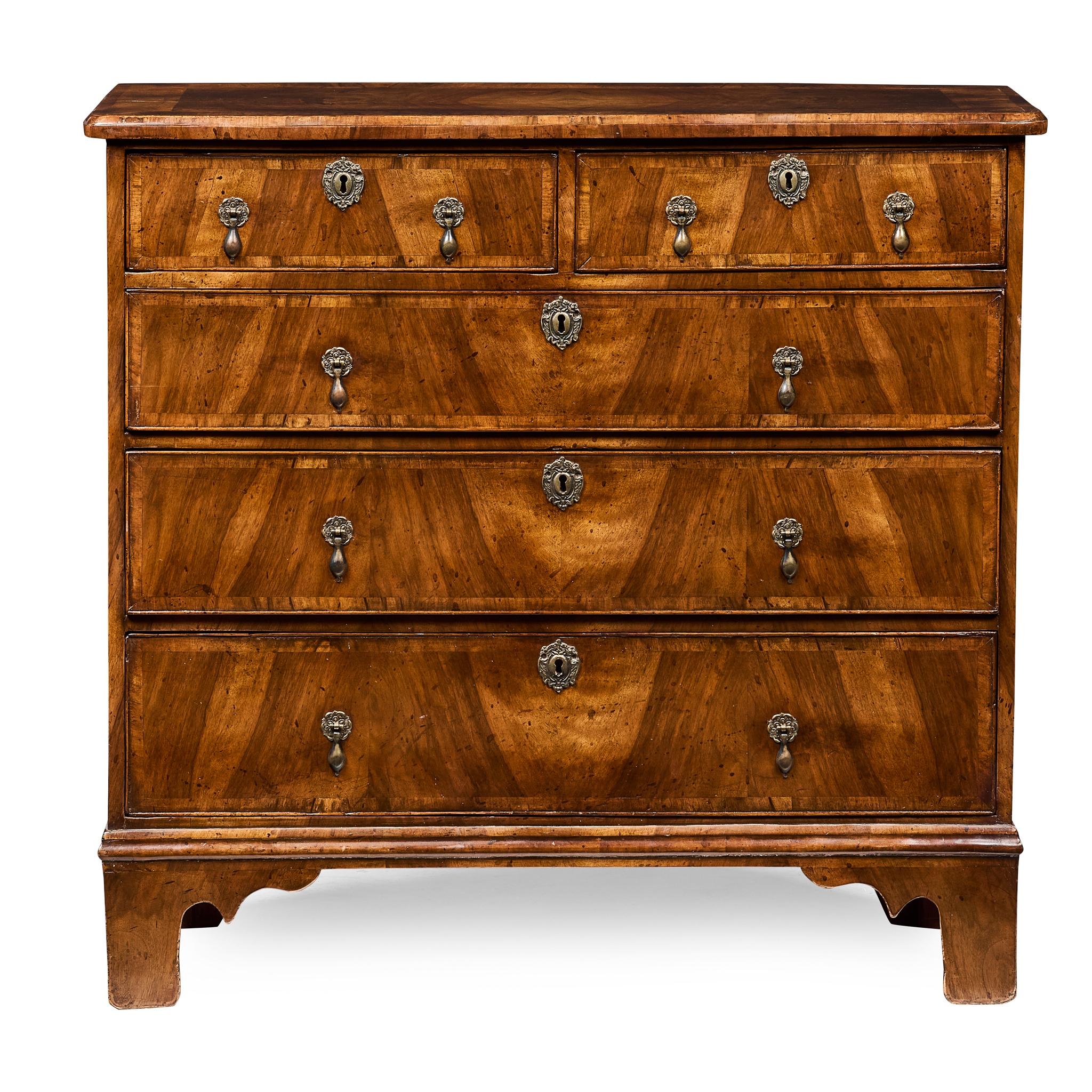 GEORGE I WALNUT CHEST OF DRAWERS