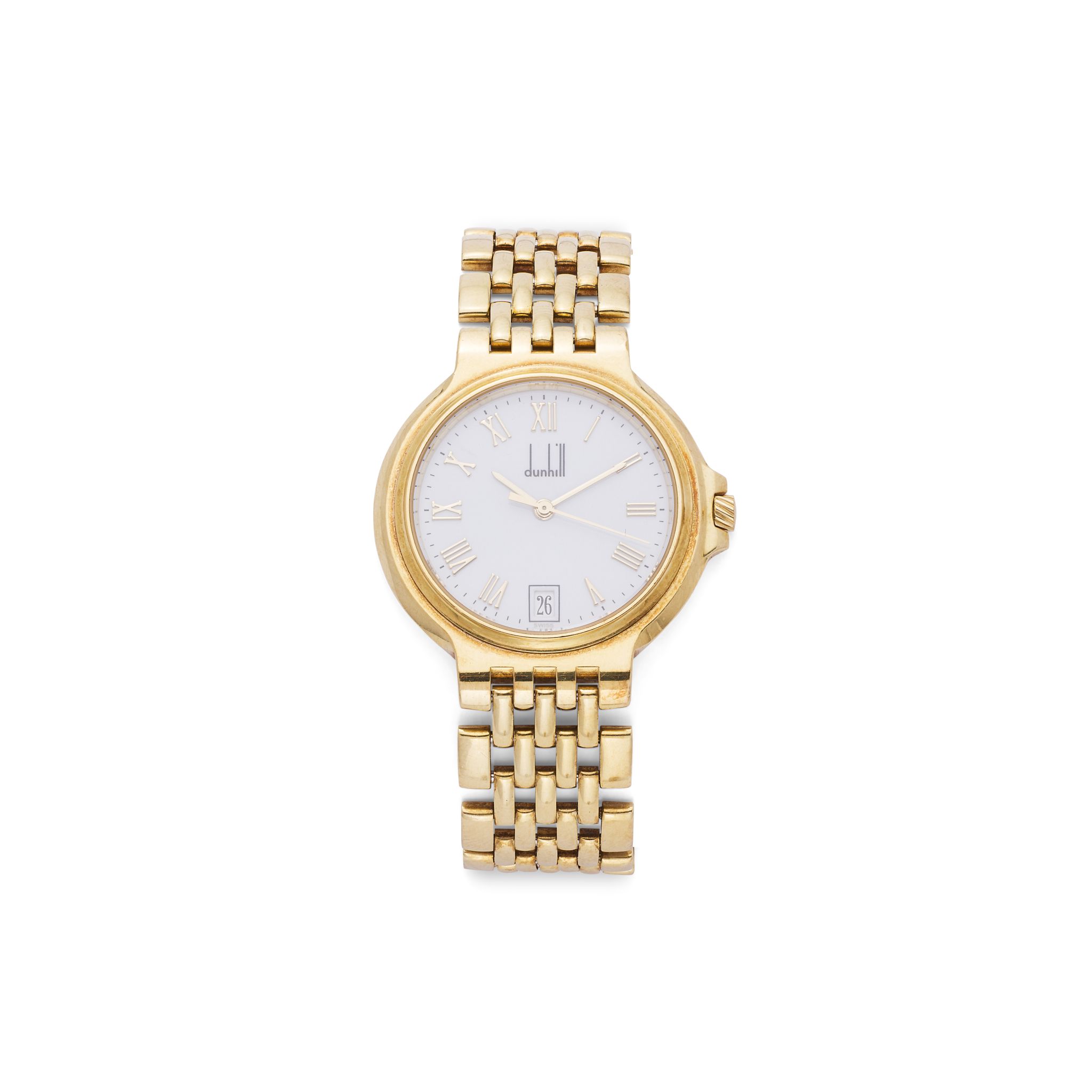 An 18ct gold wristwatch, by Dunhill