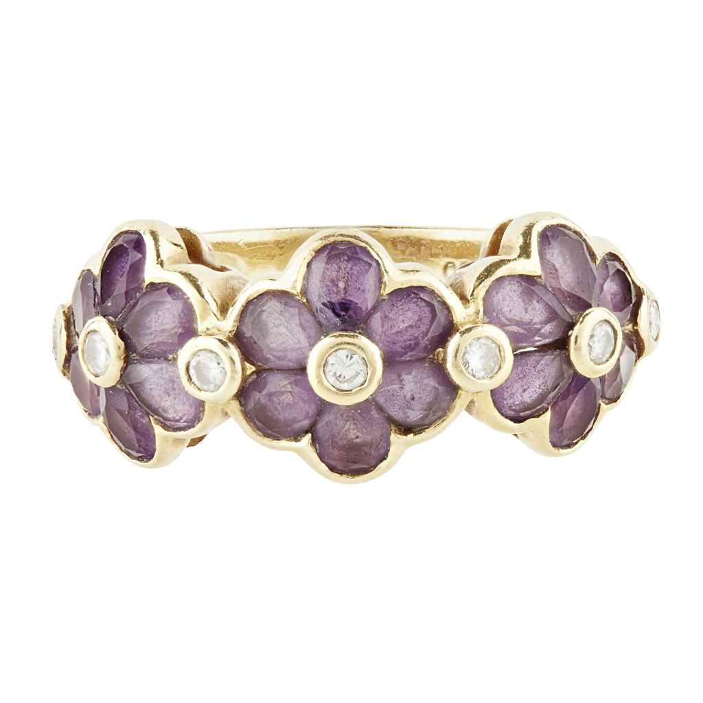 A suite of amethyst jewellery