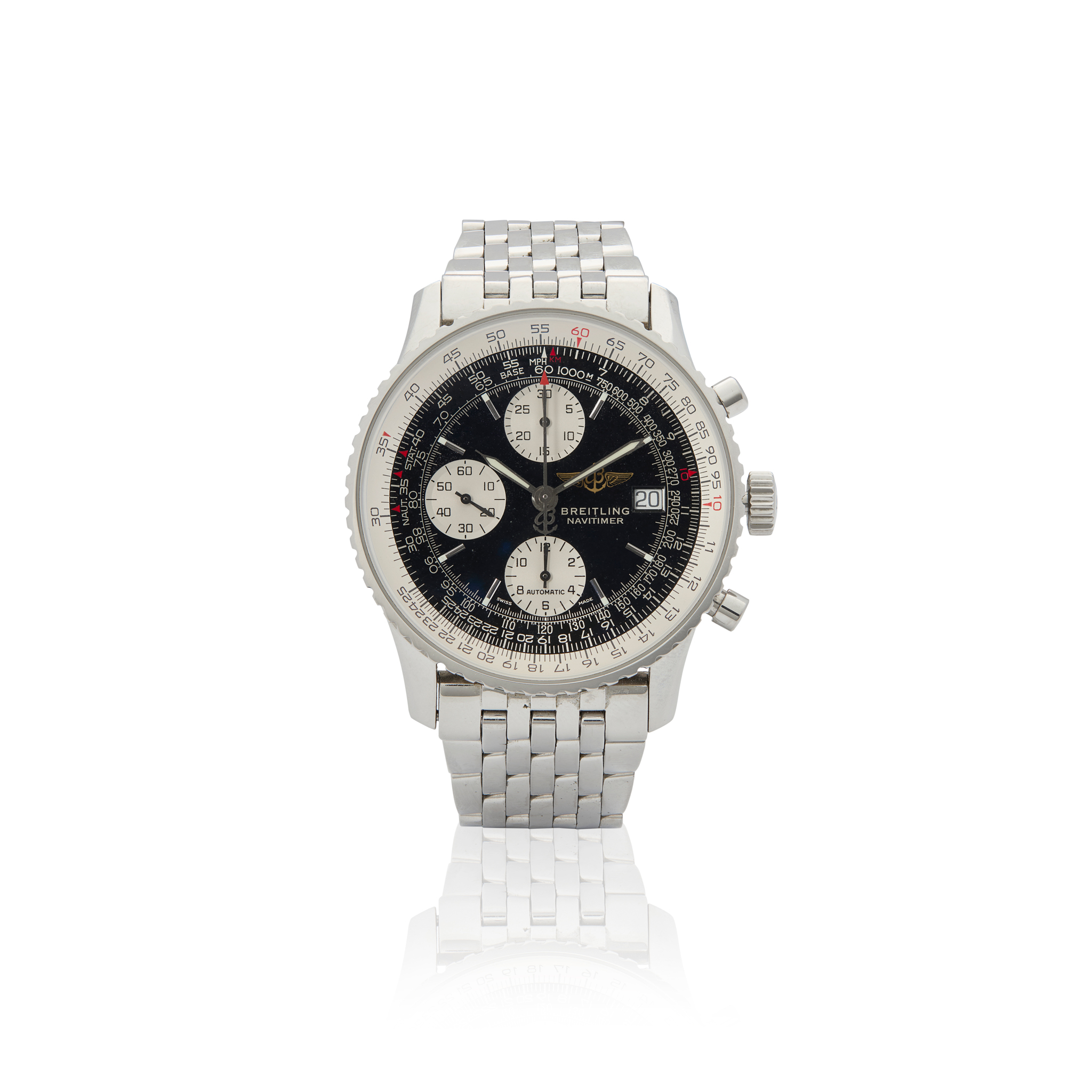 Breitling. A stainless steel automatic chronograph wristwatch