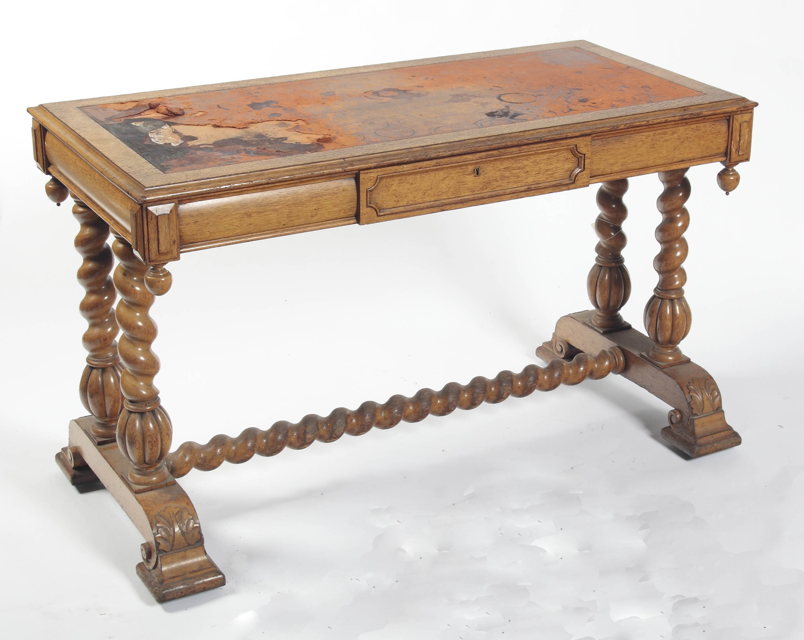 A Victorian oak library table