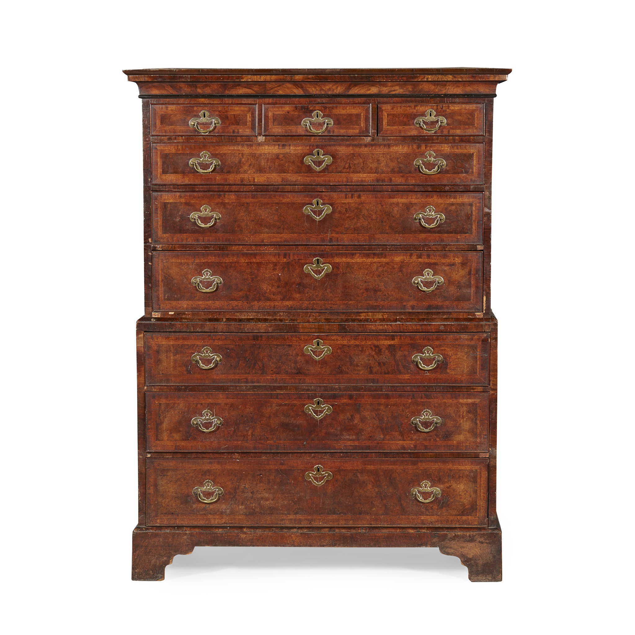 GEORGE I WALNUT CHEST-ON-CHEST