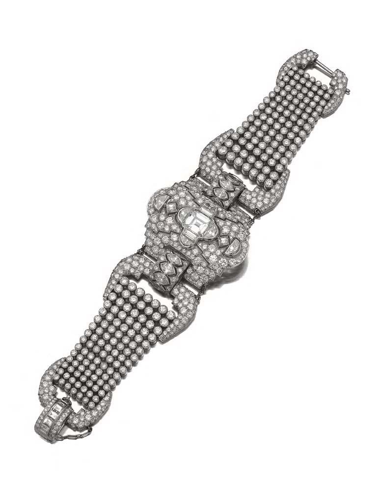 A stunning Art Deco diamond bracelet,