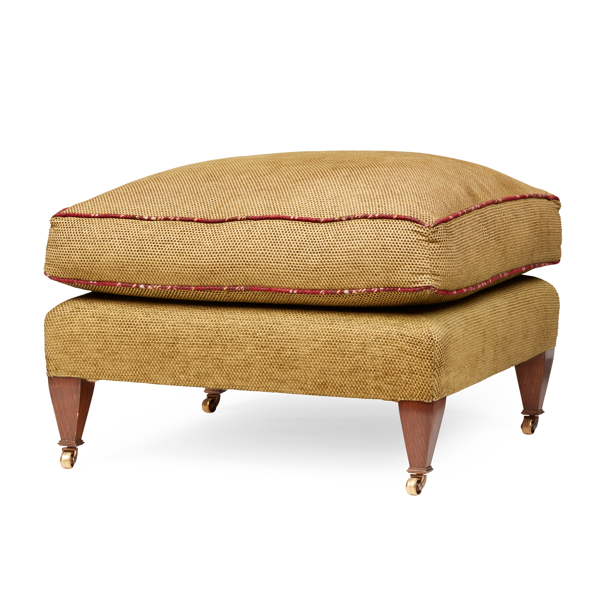 LARGE UPHOLSTERED FOOTSTOOL BY BEAUMONT & FLETCHER