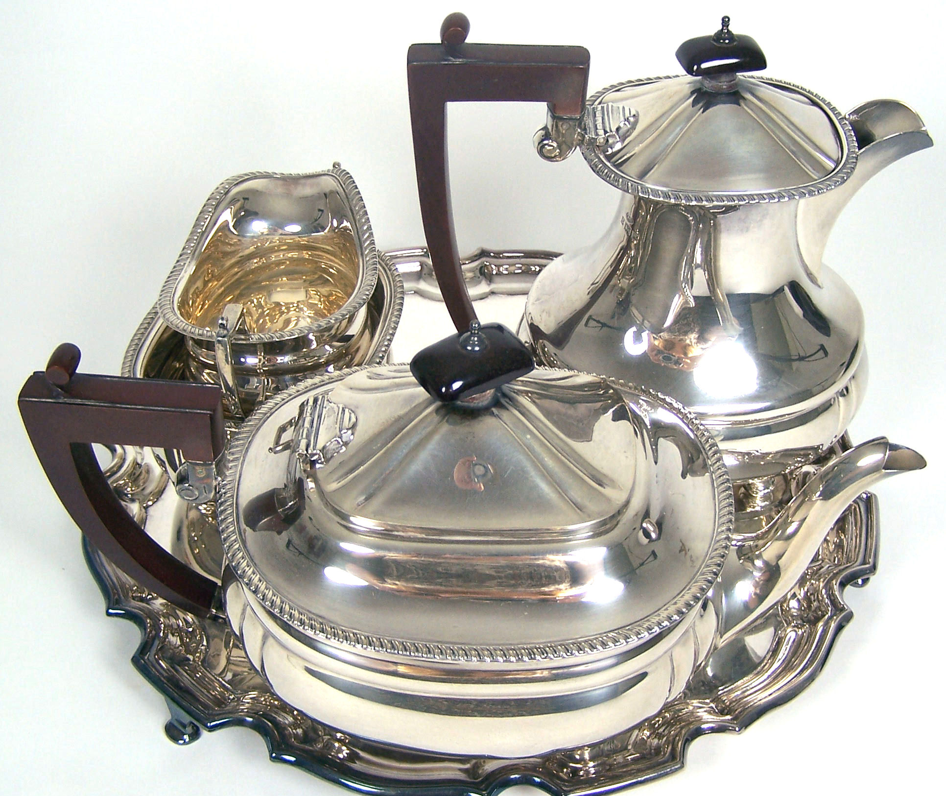 A four piece tea and coffee service