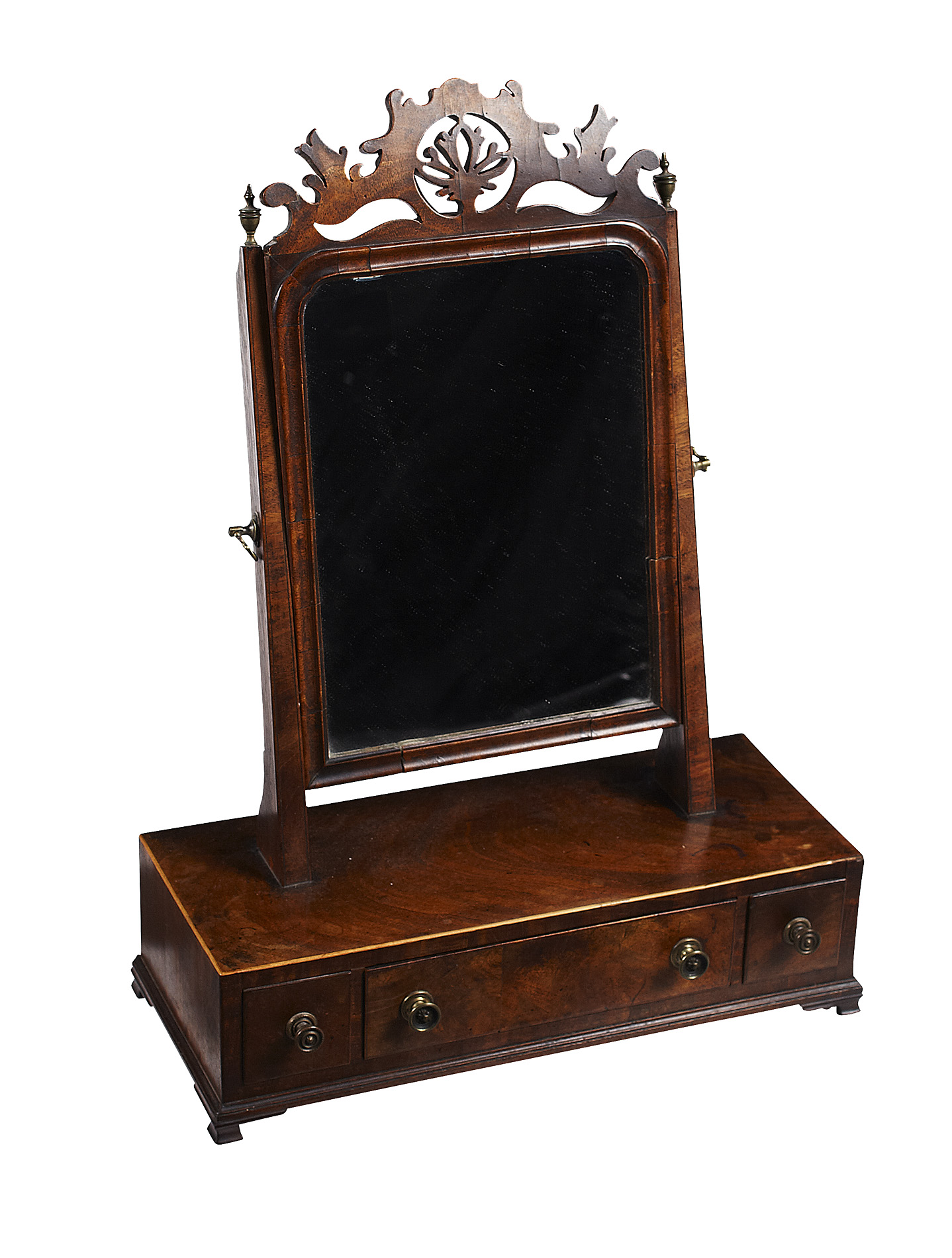 GEORGE III MAHOGANY DRESSING TABLE MIRROR
