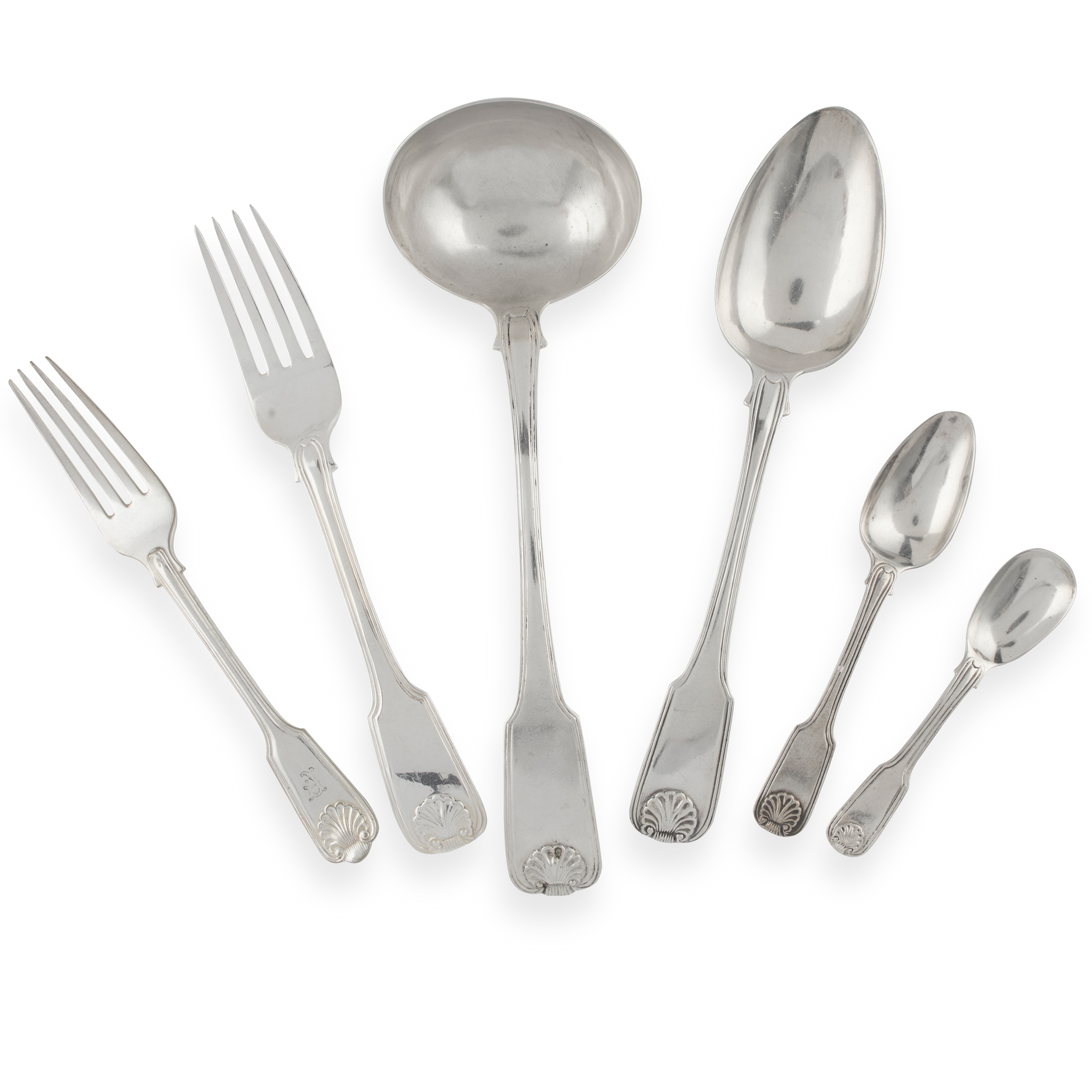 CALCUTTA - A SUITE OF FIDDLE AND SHELL FLATWARE