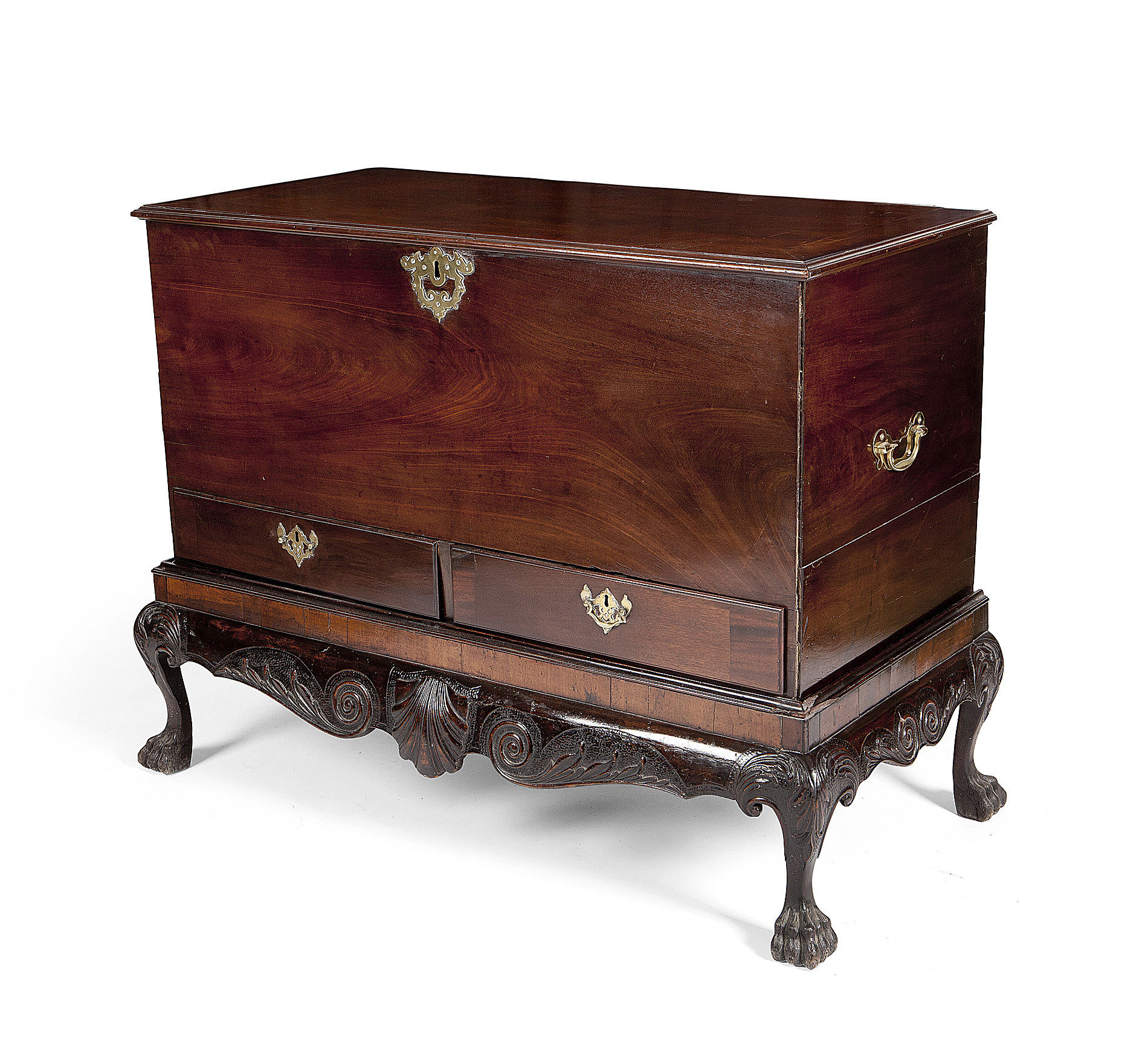 IRISH GEORGE II MAHOGANY MULE CHEST