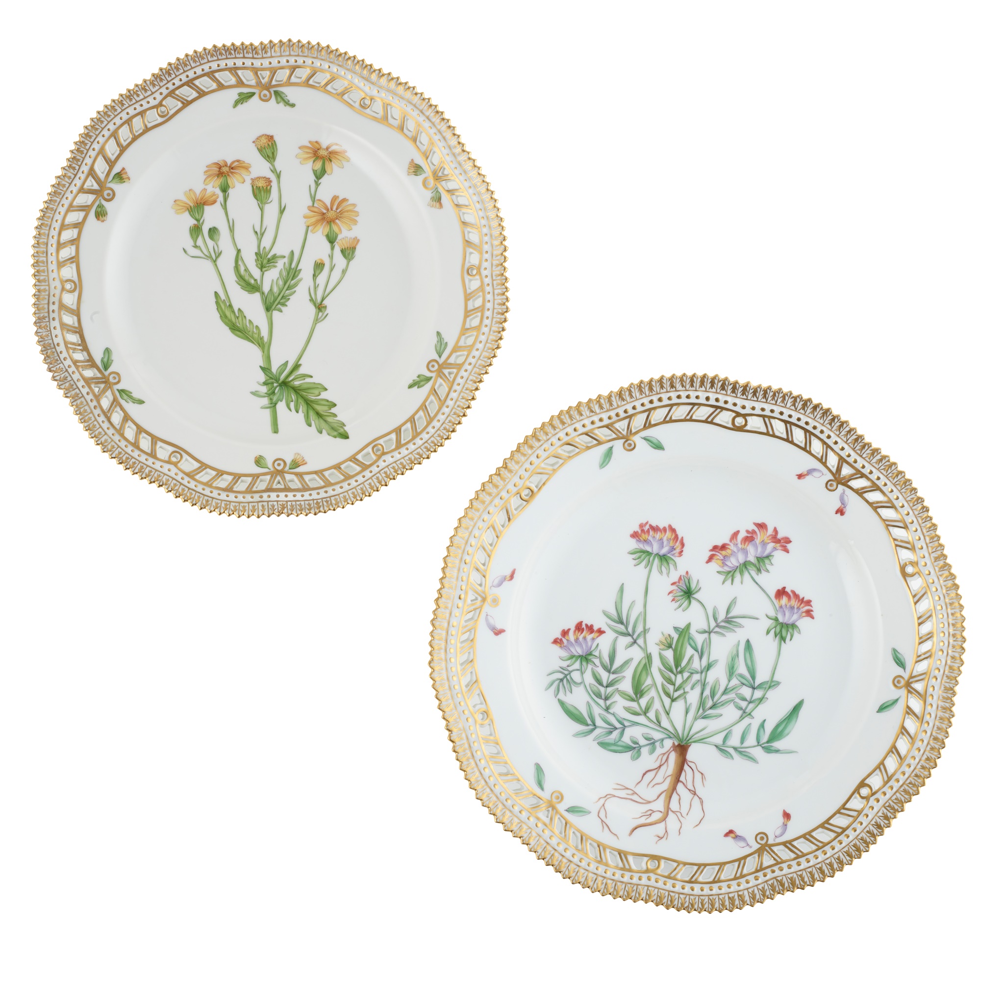 TWO ROYAL COPENHAGEN FLORA DANICA PLATES