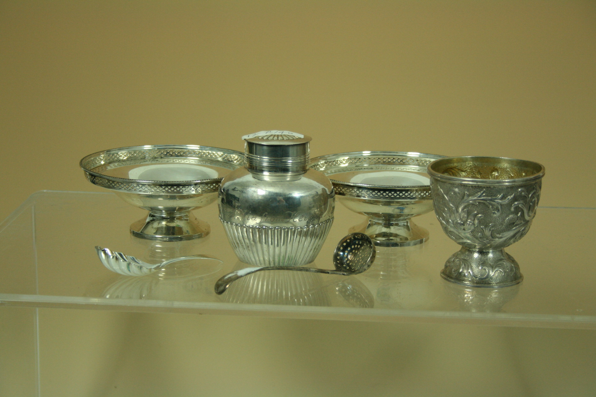 A pair of silver comports