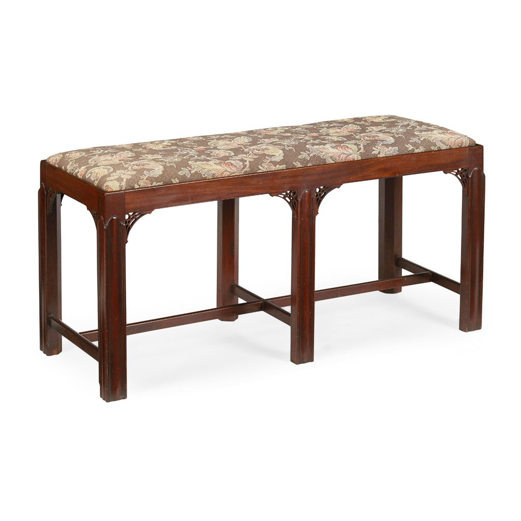 GEORGE III STYLE MAHOGANY LONG STOOL