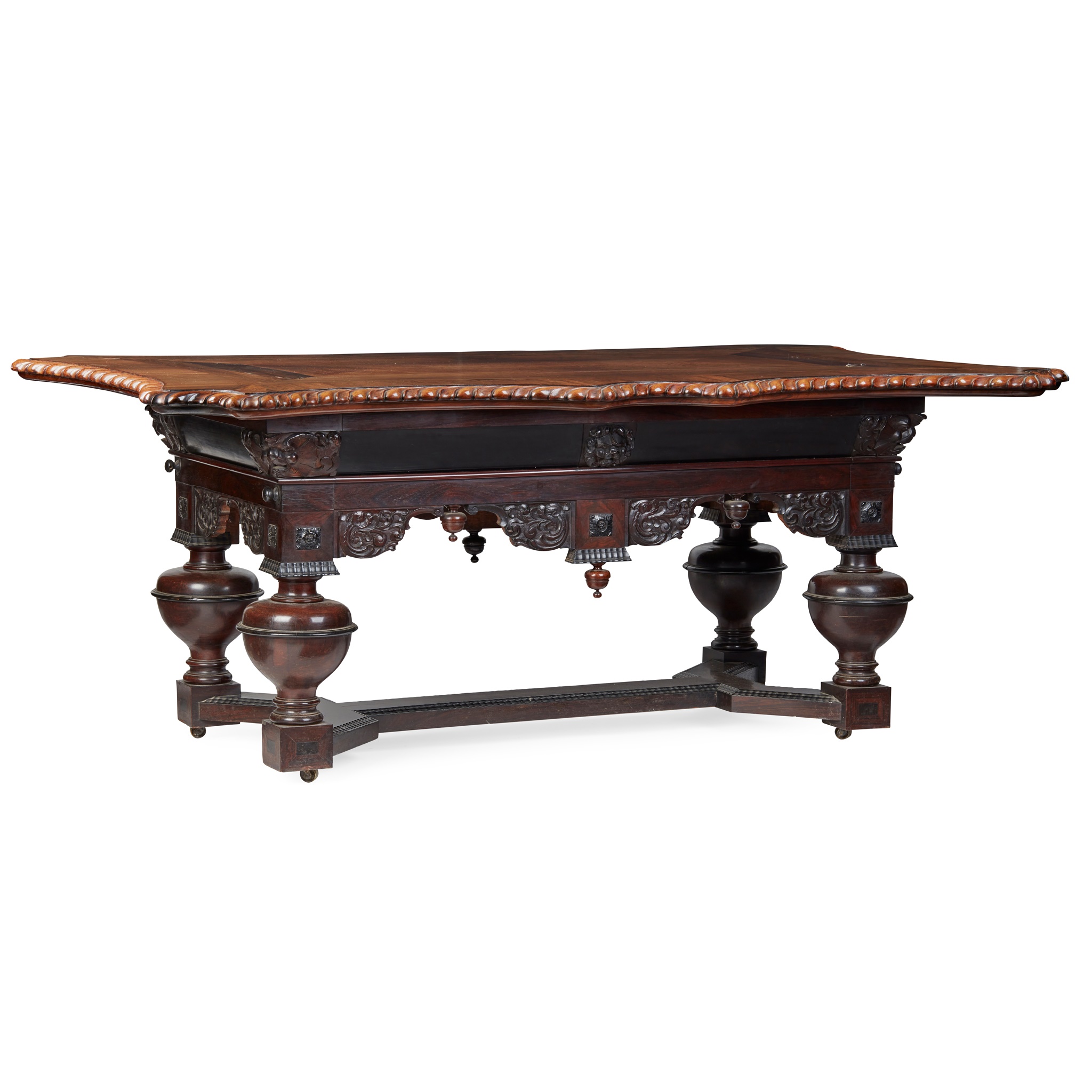 DUTCH COLONIAL ROSEWOOD AND EBONISED CENTRE TABLE