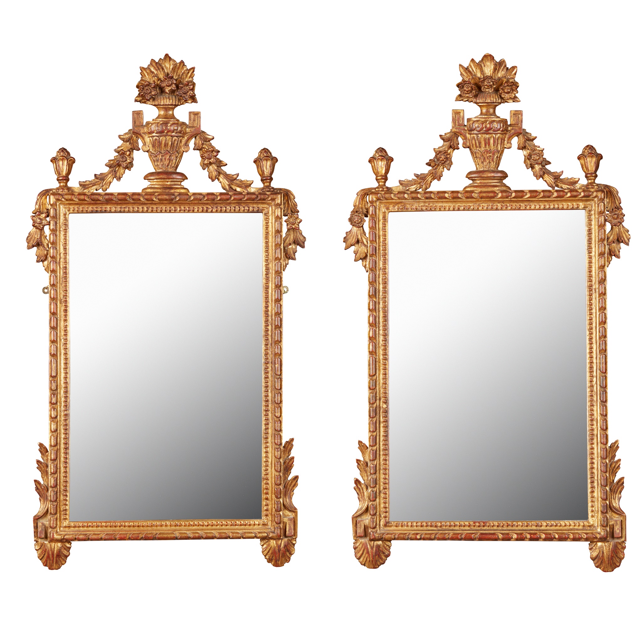 PAIR OF LOUIS XVI STYLE GILTWOOD MIRRORS