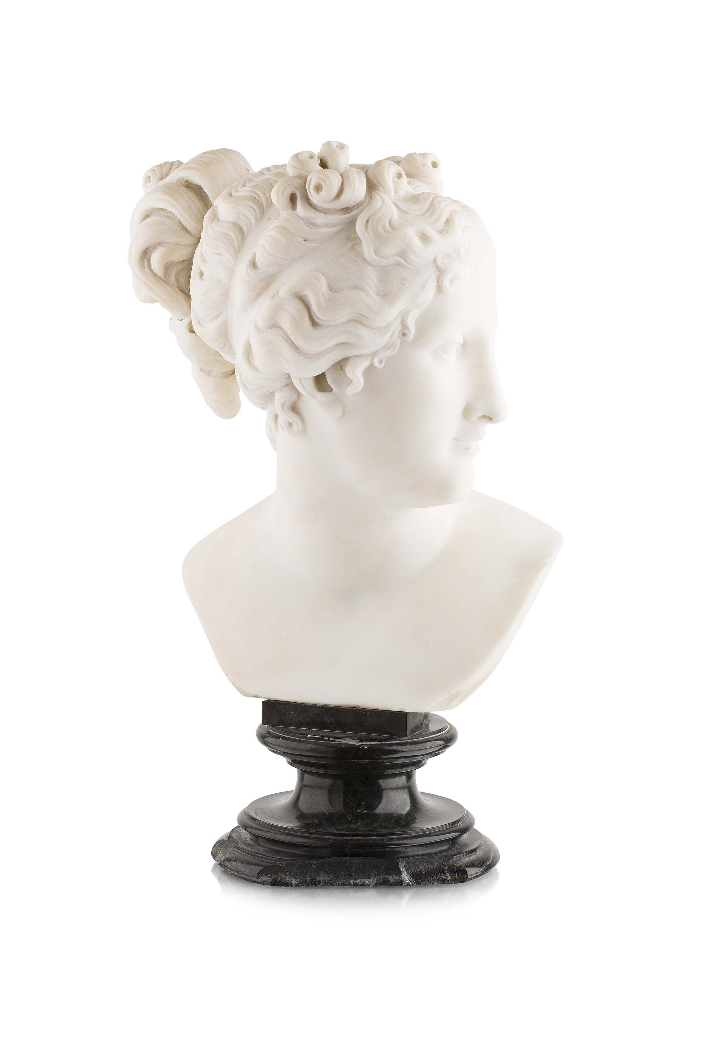 ITALIAN WHITE MARBLE BUST OF VENUS ITALICA AFTER CANOVA