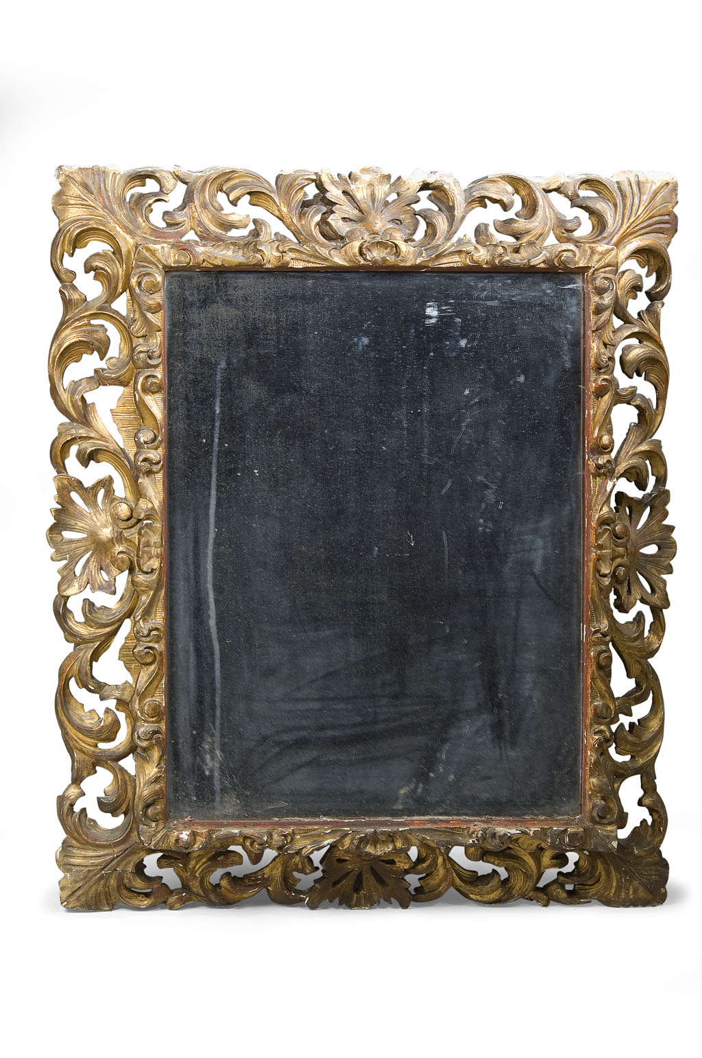 A carved gilt and gesso Florentine mirrored frame, late 19th century