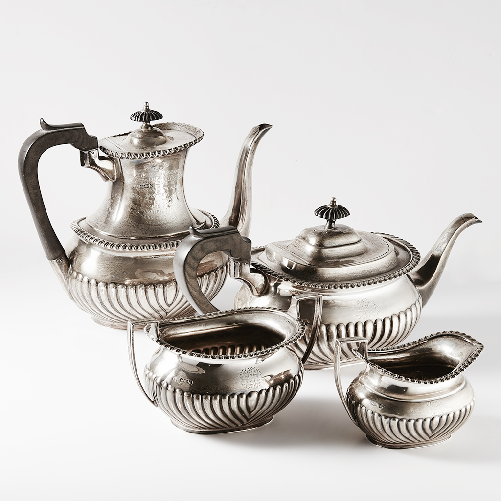 A four piece tea and coffee service