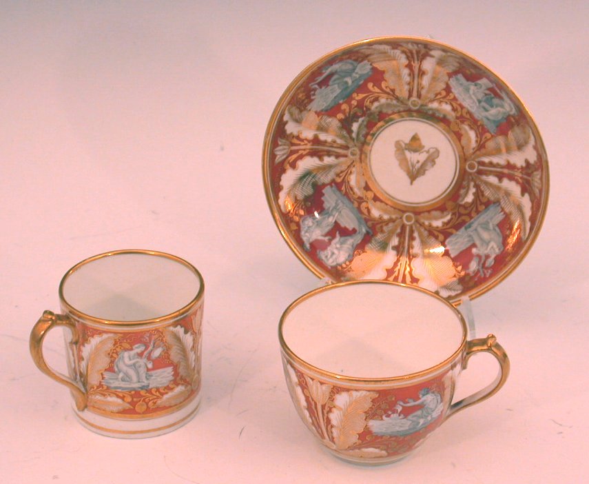 A Regency English porcelain part tea service,