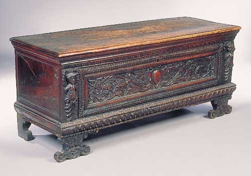 An Italian Renaissance style walnut cassone