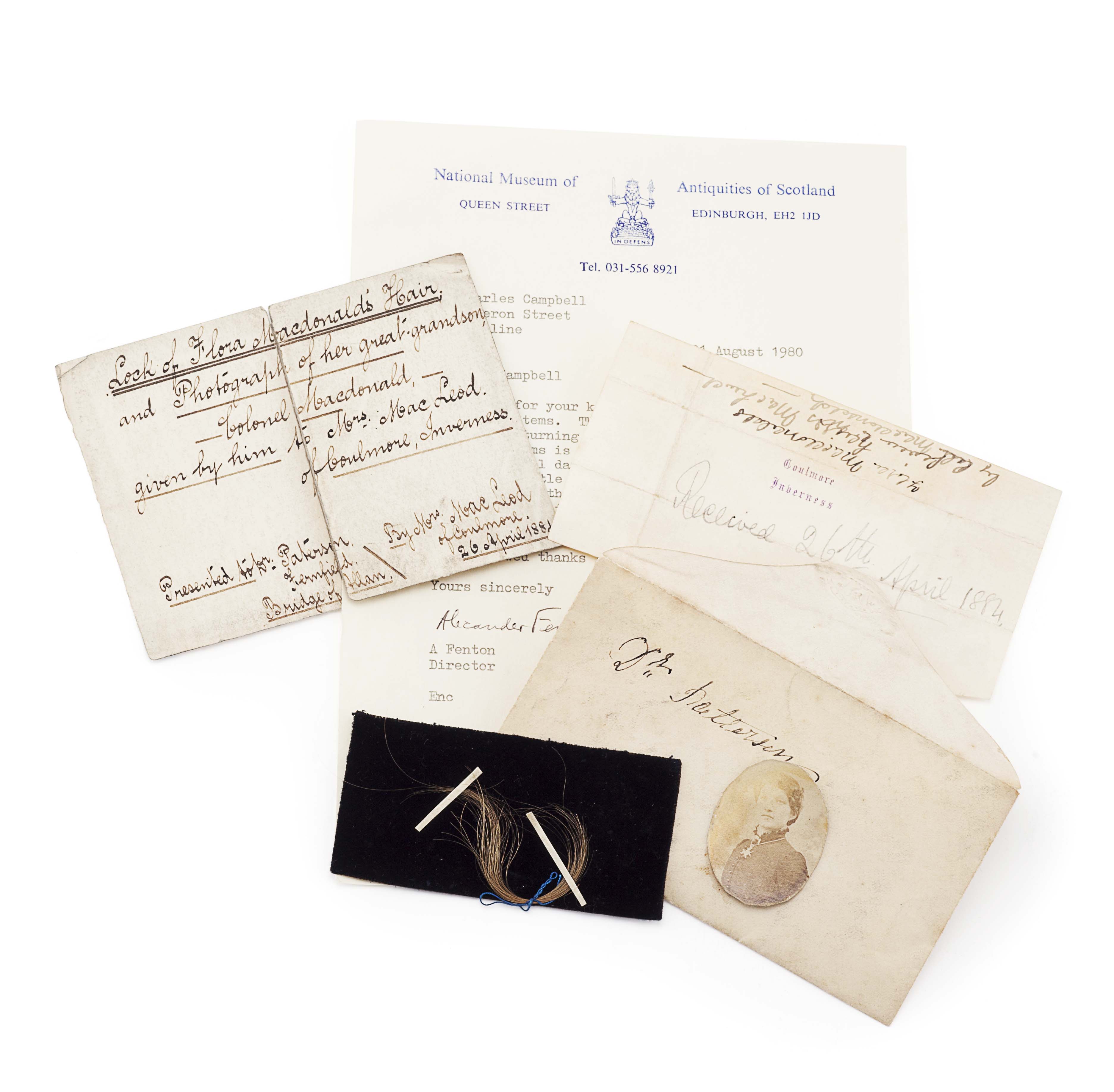 A lock of Flora MacDonald's hair