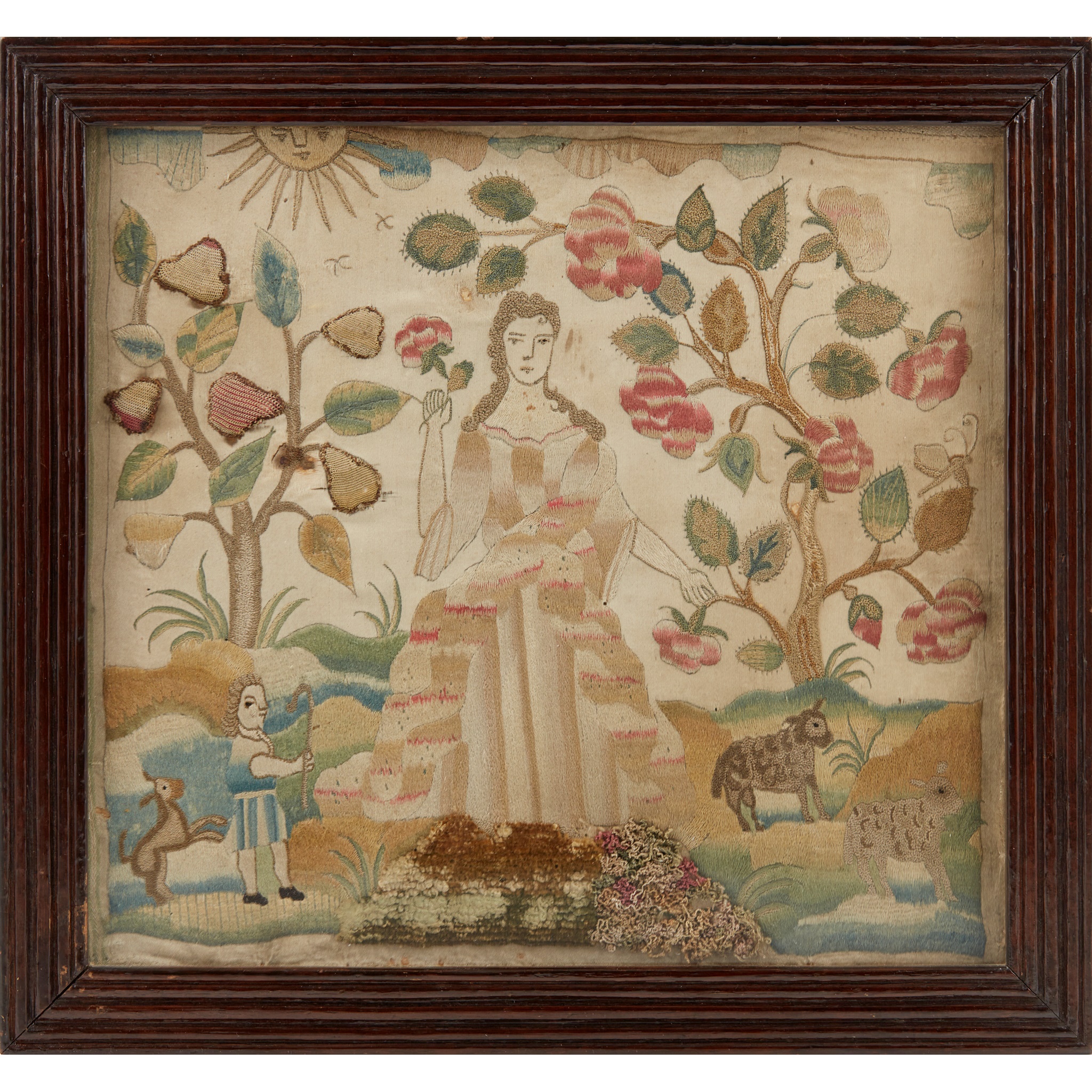 ENGLISH NEEDLEWORK SILK PANEL