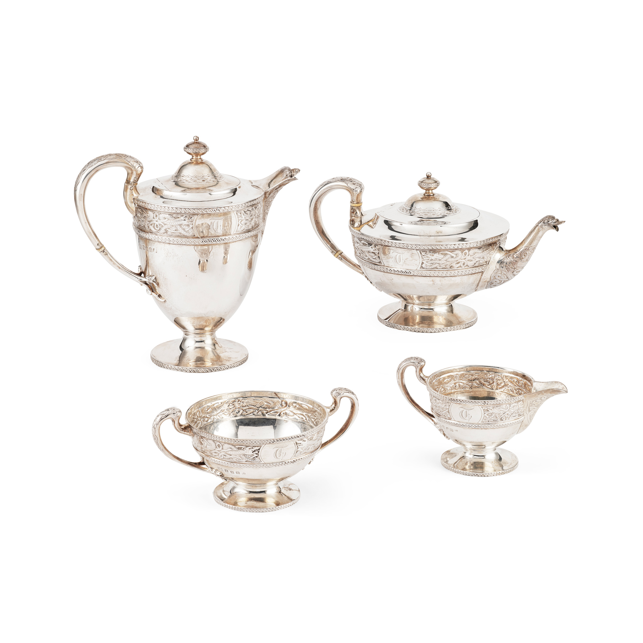 A GEORGE V FOUR-PIECE TEA-SERVICE