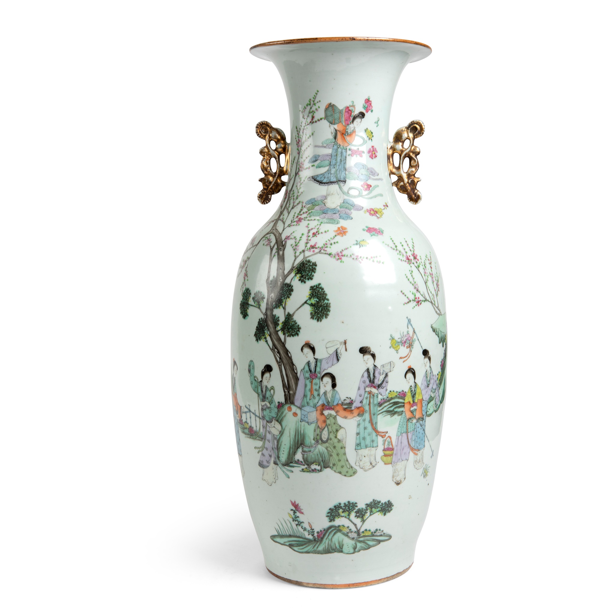 FAMILLE ROSE 'LADIES AT PLAY' VASE