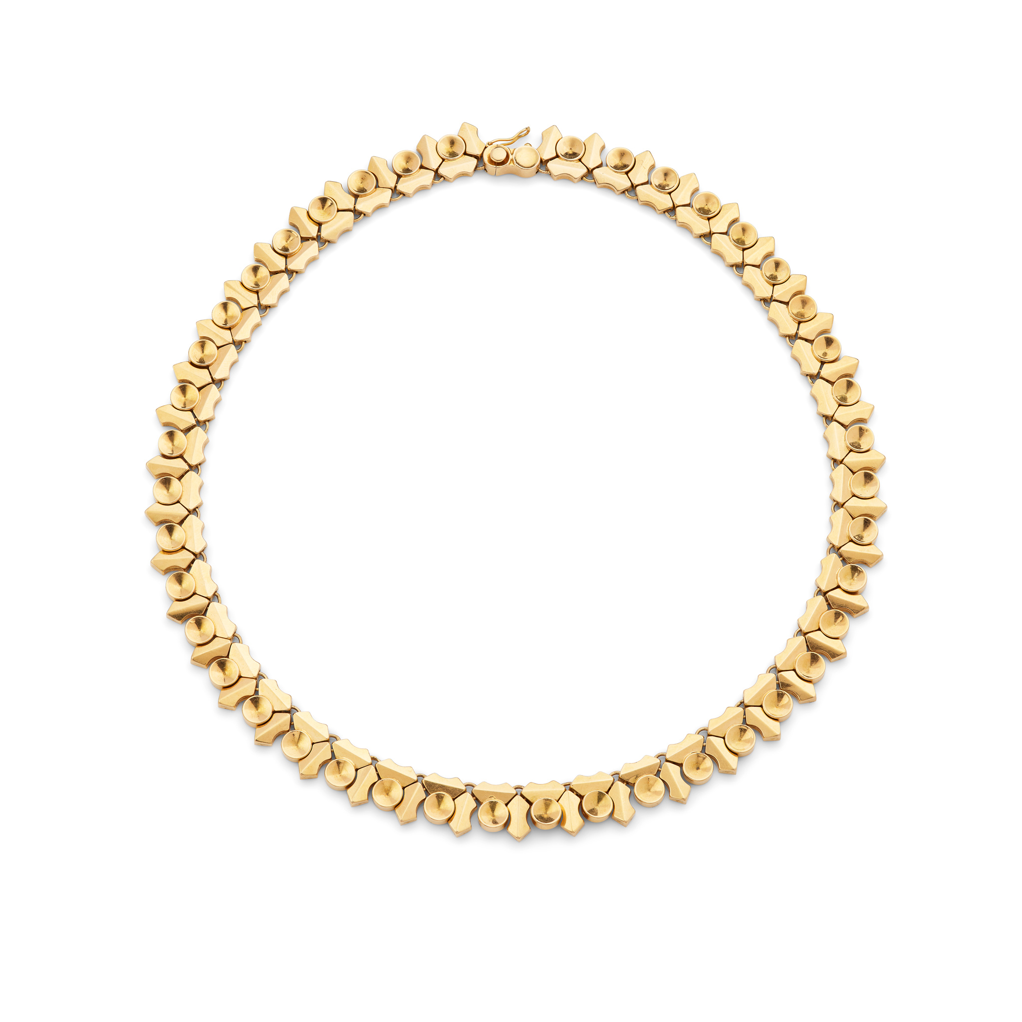 A fancy-link necklace, circa 1970
