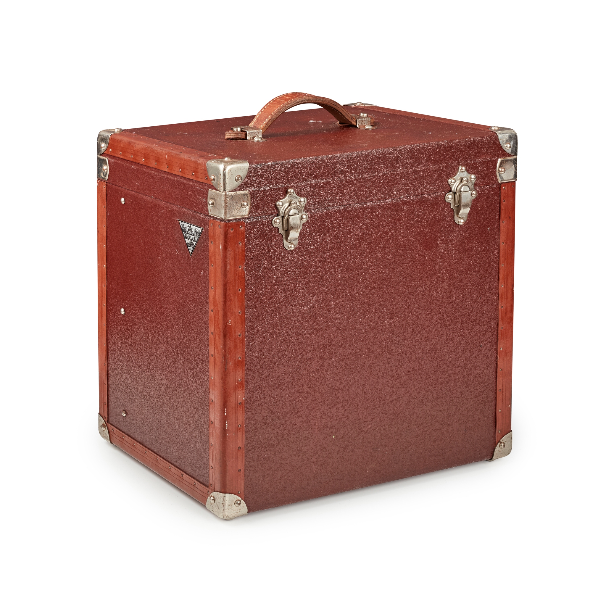 MOYNAT OF PARIS OXBLOOD LEATHER TRAVELLING HAT CASE