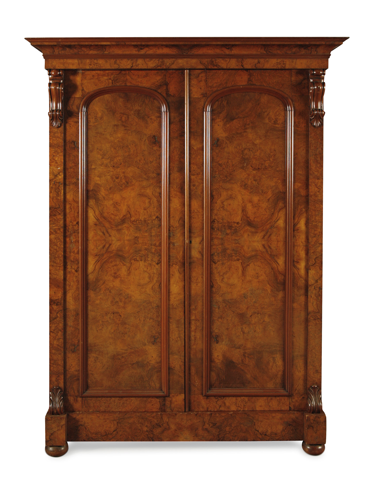 VICTORIAN WALNUT TWO DOOR WARDROBE