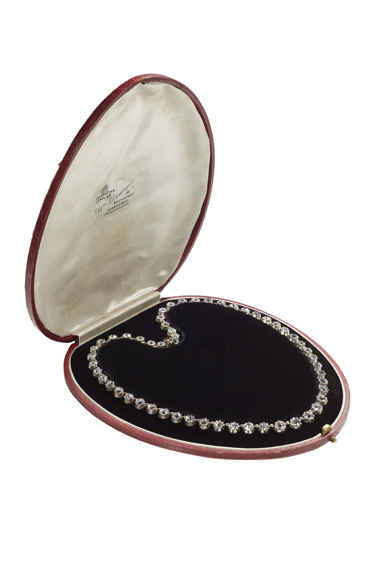 A late Victorian diamond riviere necklace