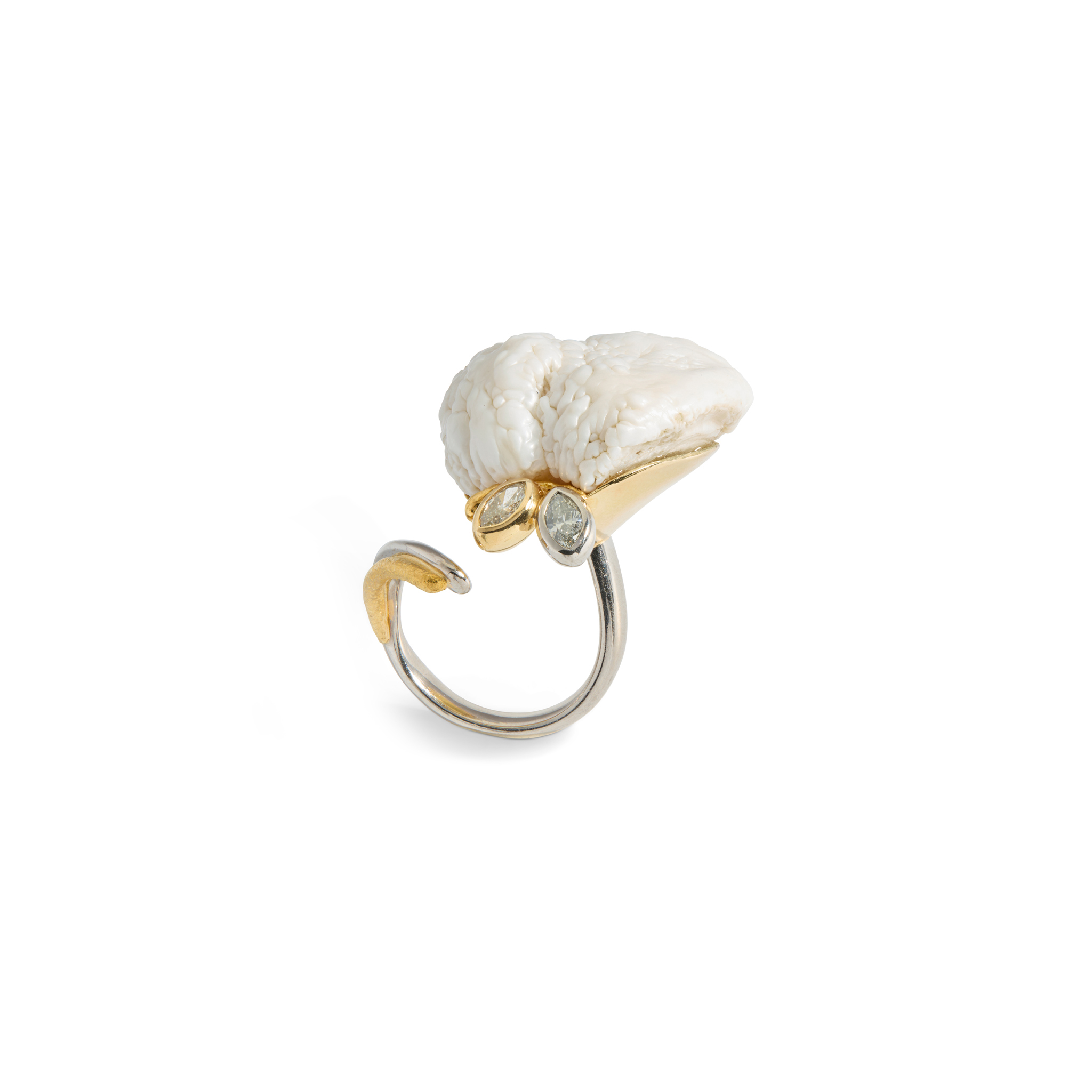 Peter Plöderl: A diamond and baroque pearl cocktial ring