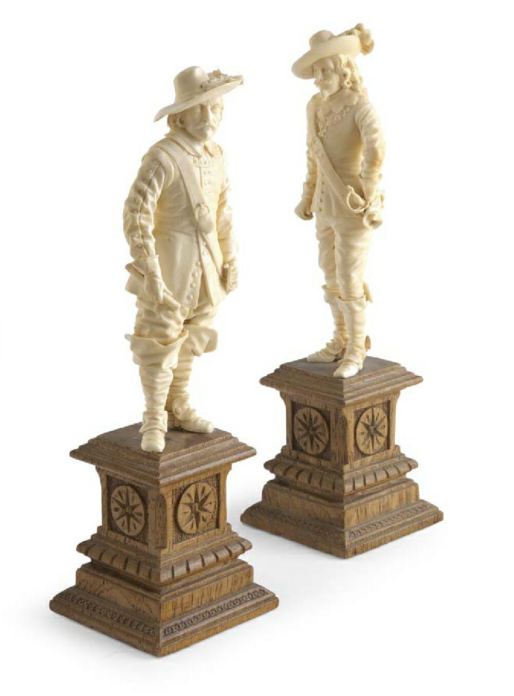 A pair of 19th century Continental ivory figures
