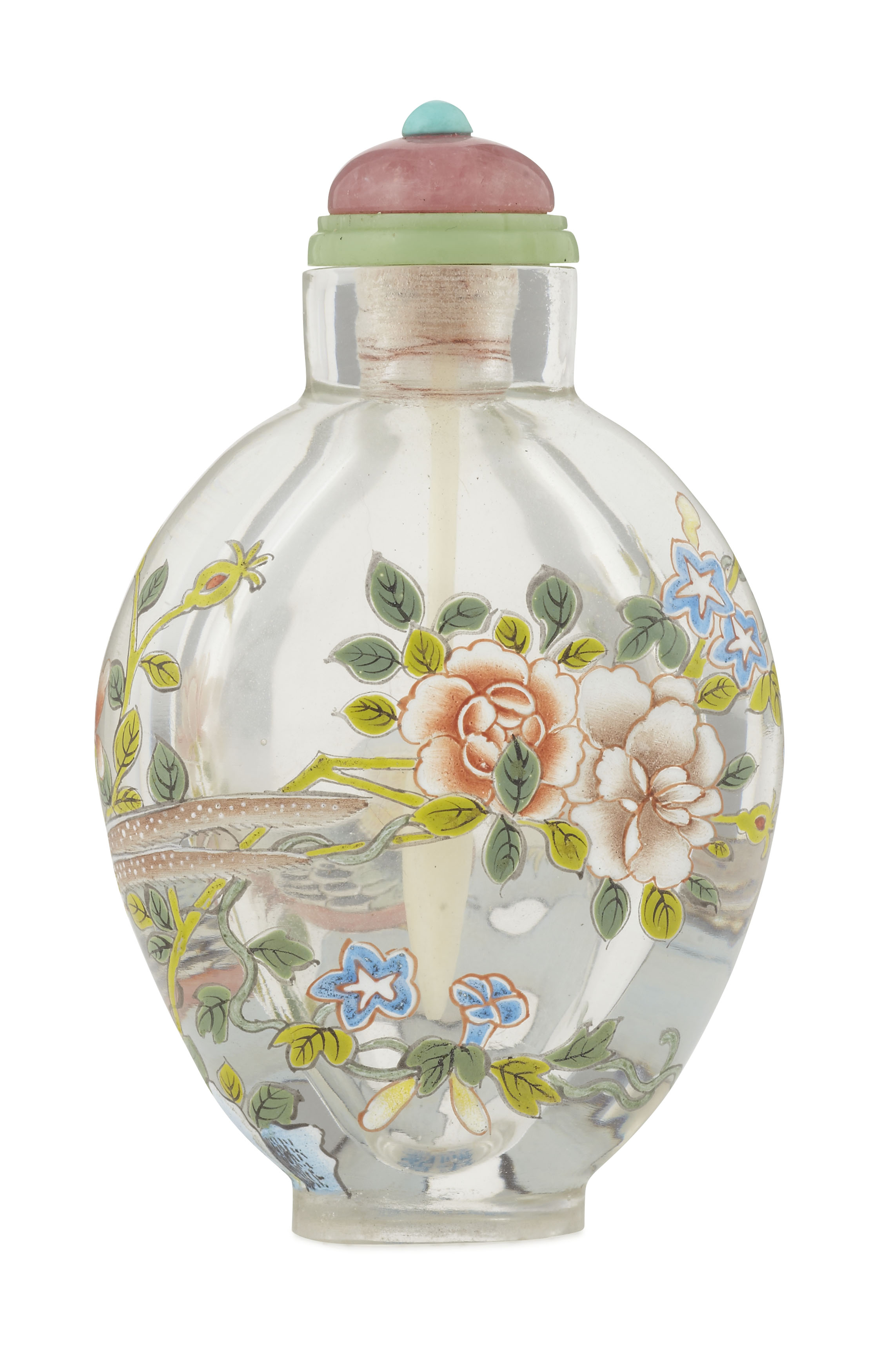 CHINESE ENAMEL ON GLASS SNUFF BOTTLE
