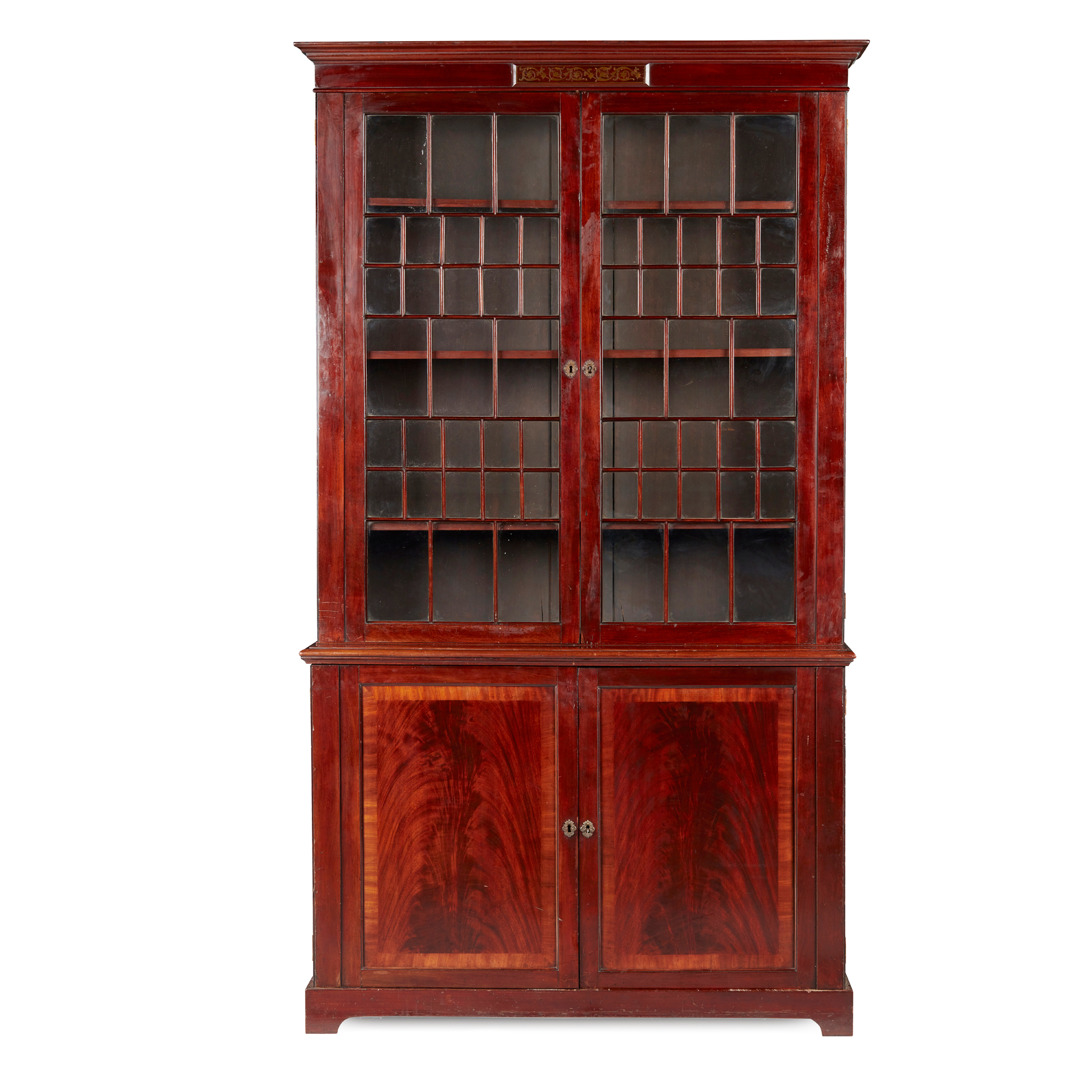VICTORIAN MAHOGANY AND BRASS LIBRARY BOOKCASE