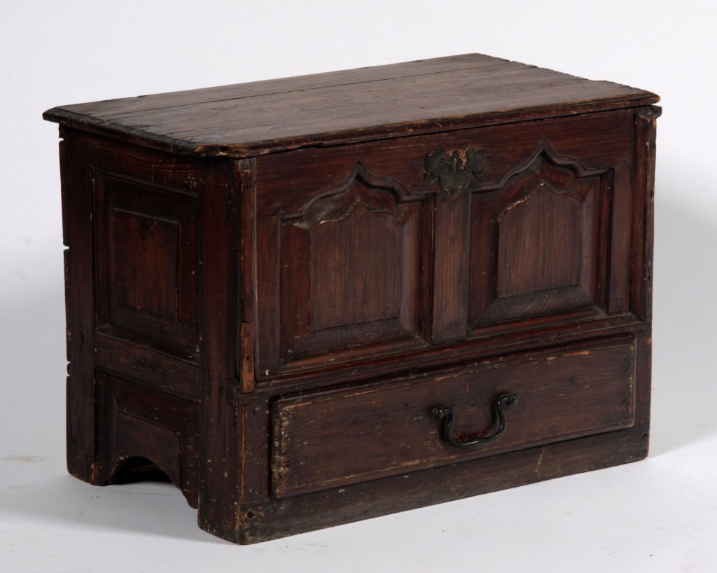 A 19th century stained pine miniature kist