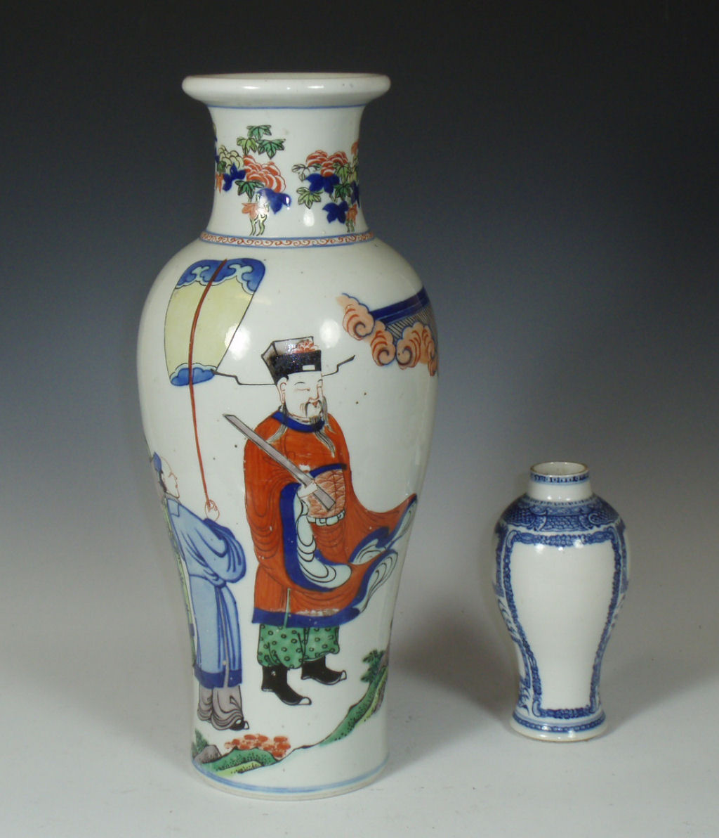A Chinese polychrome painted vase