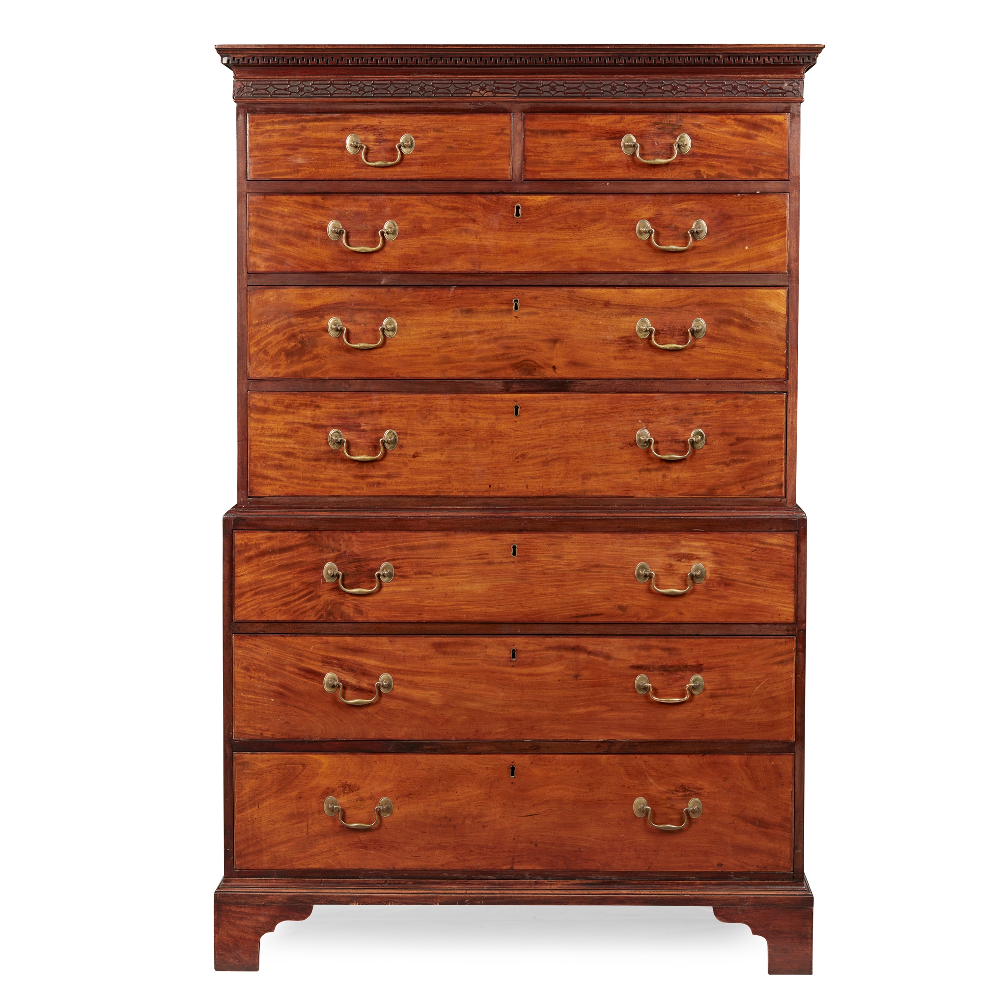 GEORGE III MAHOGANY CHEST-ON-CHEST
