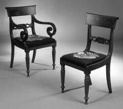 A set of eight Scottish Regency mahogany dining chairs